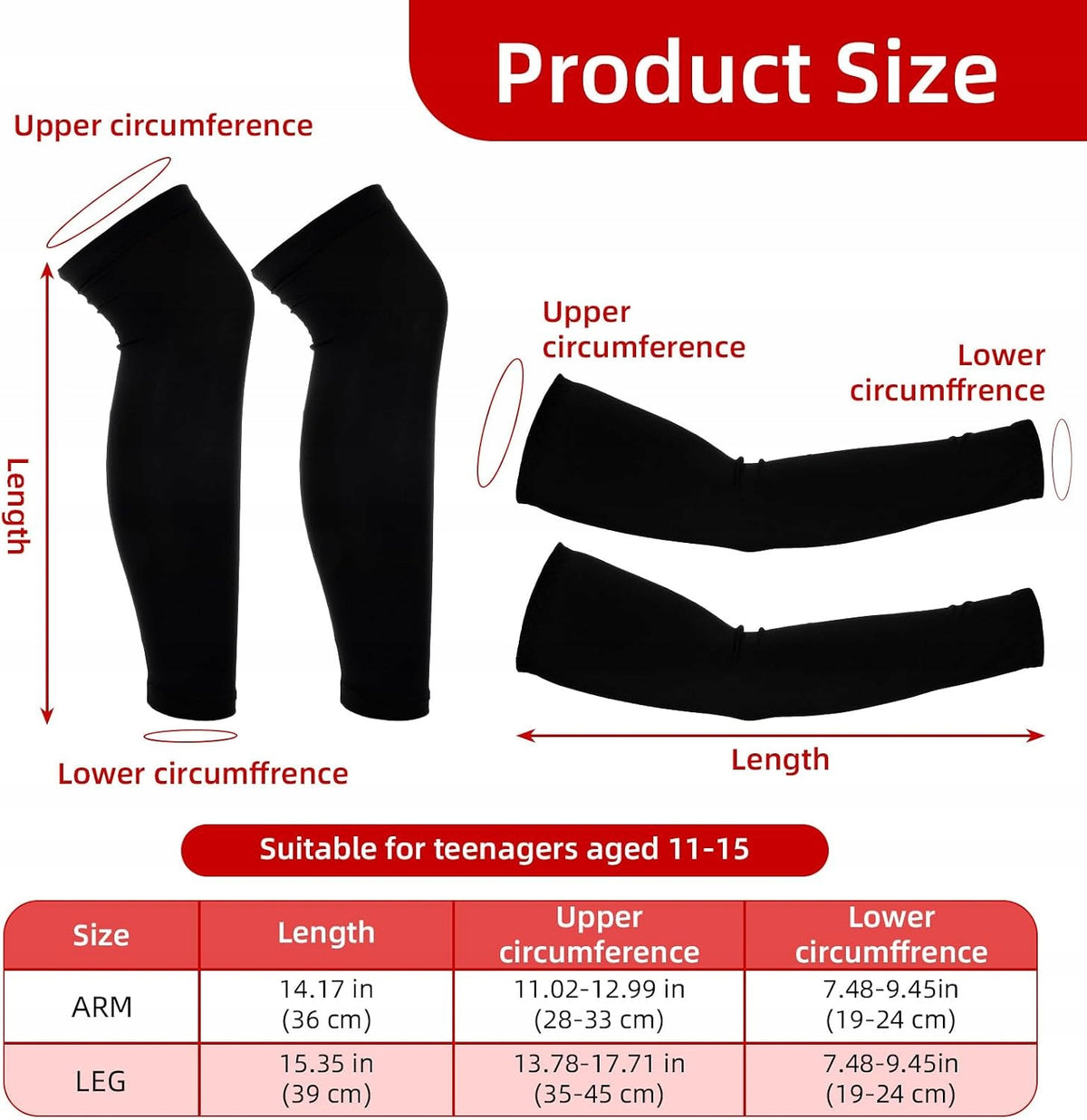 LEG WARMERS SLEEVES SPORTS SET SUN PROTECTION UNIVERSAL Brand no brand