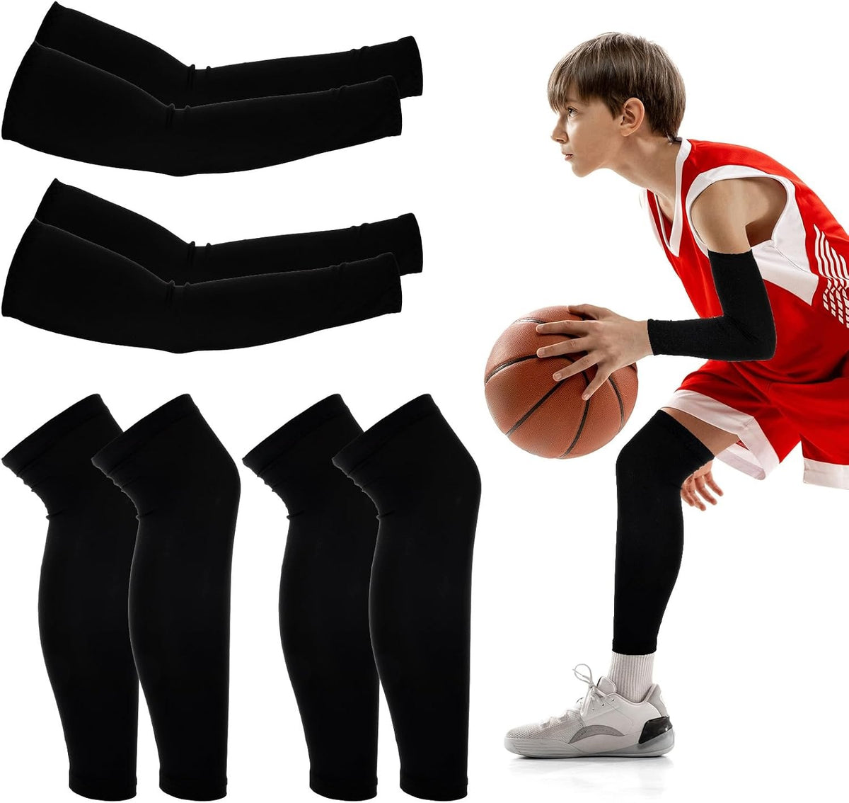 LEG WARMERS SLEEVES SPORTS SET SUN PROTECTION UNIVERSAL