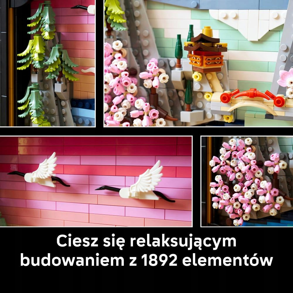 LEGO ART Japanese landscape with cherry blossom 31218 Set name LEGO Art Japoński krajobraz z kwitnącą wiśnią 31218, dekoracja ścienna