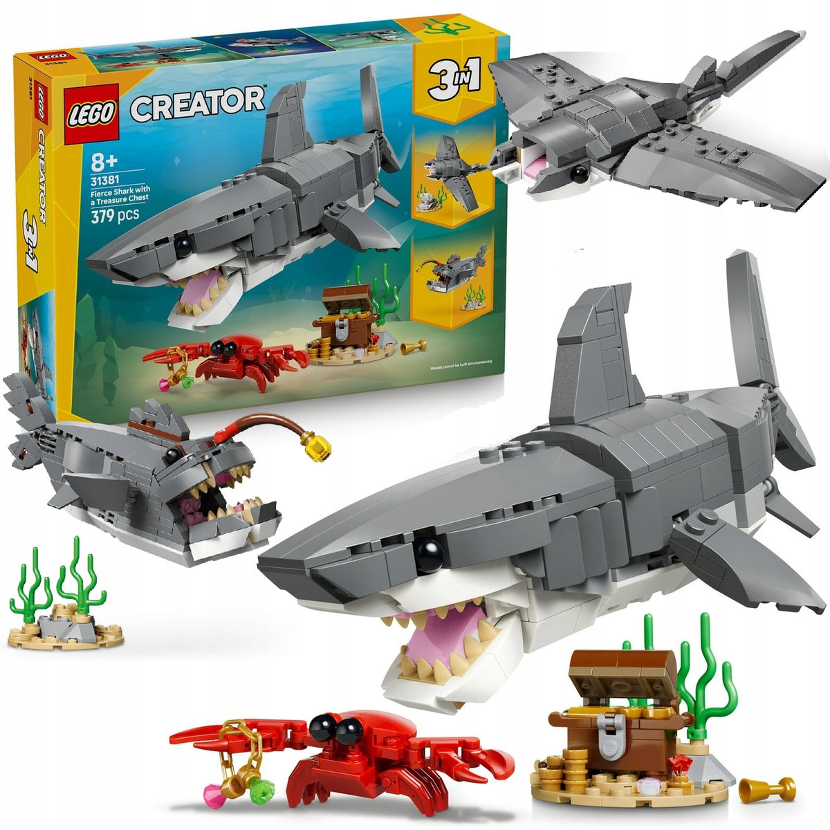 LEGO CREATOR 3 IN 1 31381 DANGEROUS SHARK AND TREASURE CHEST + CATALOGUE IN PDF