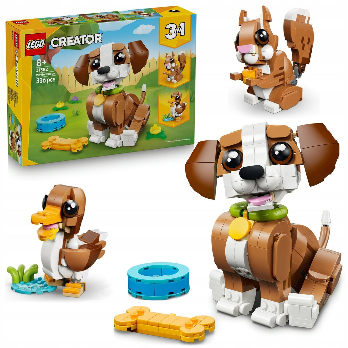 LEGO CREATOR 3 IN 1 CUTE ANIMALS: MISCHIEVOUS PUPPY 31382 FOR KIDS