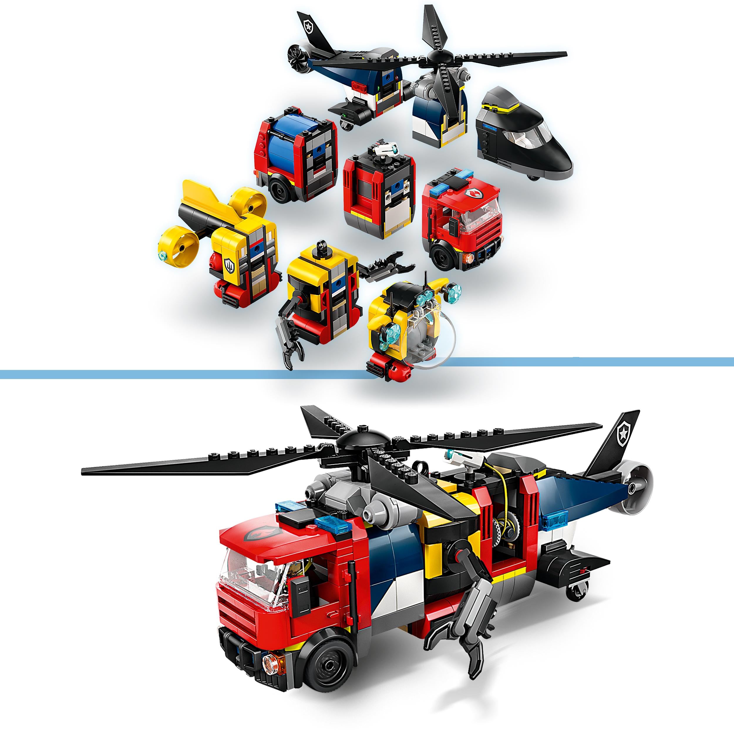 LEGO City 60462 Set with helicopter, fire truck and submarine Kid's age 7＋ years