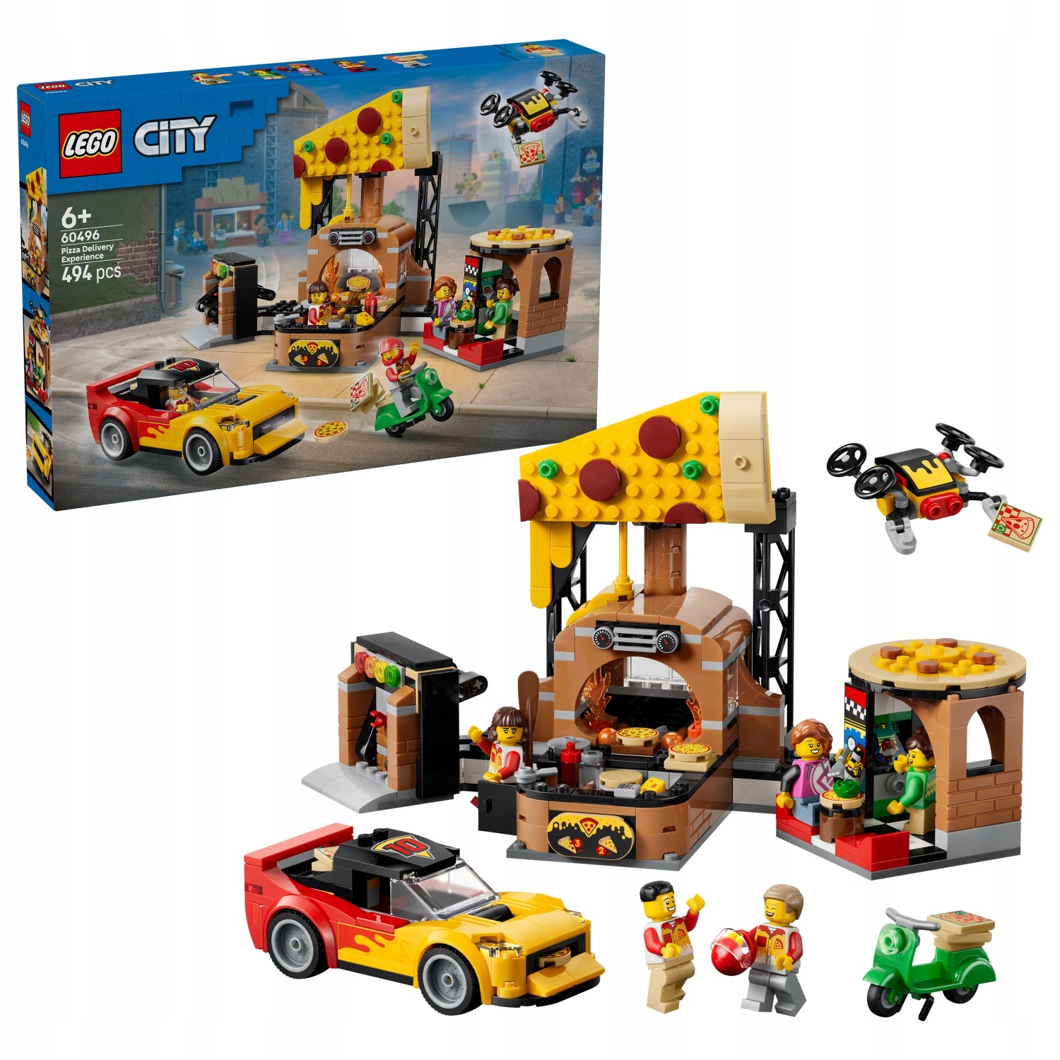 LEGO City 60496 Rozvoz pizzy a vozidla