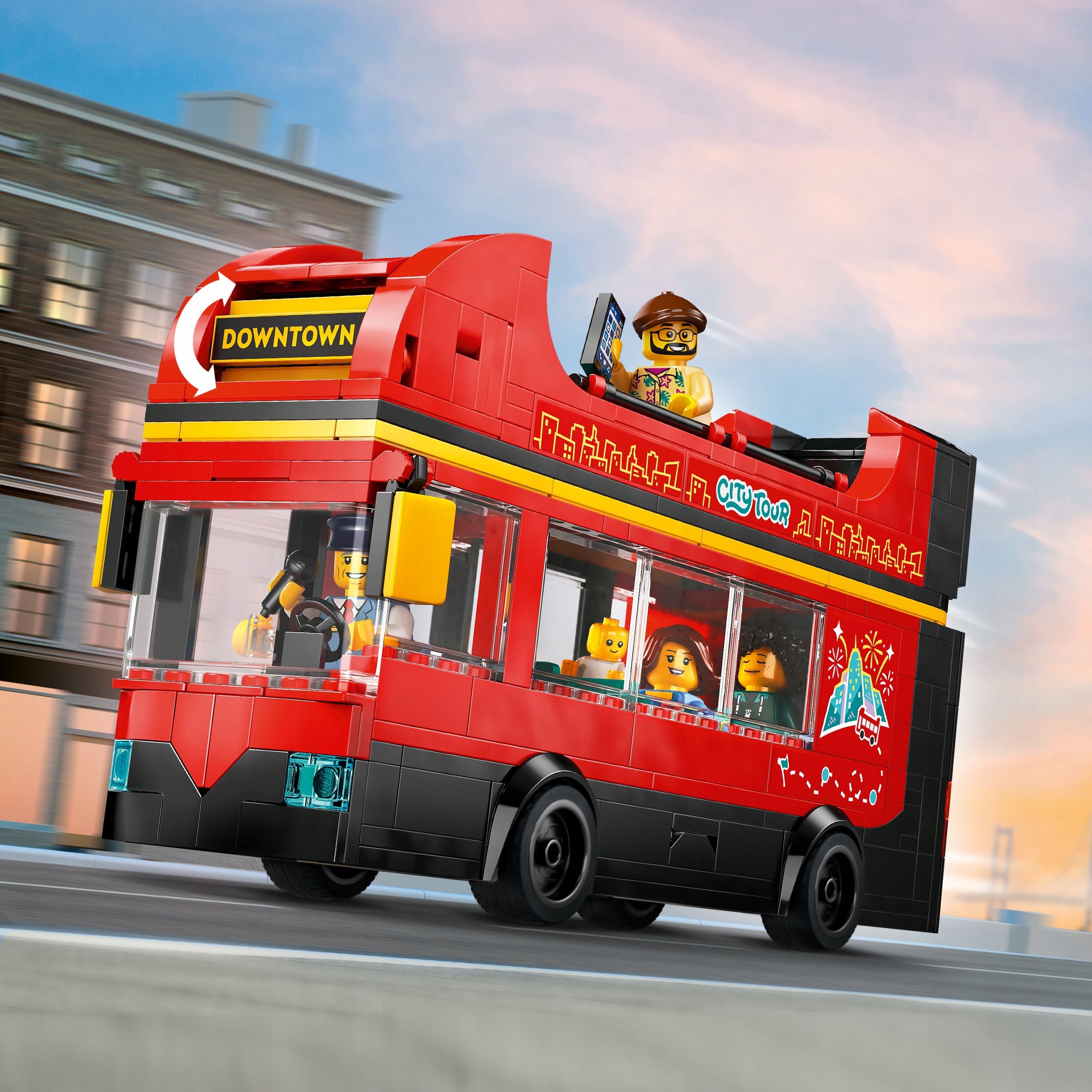 LEGO City Red double-decker coach 60407 Series road traffic