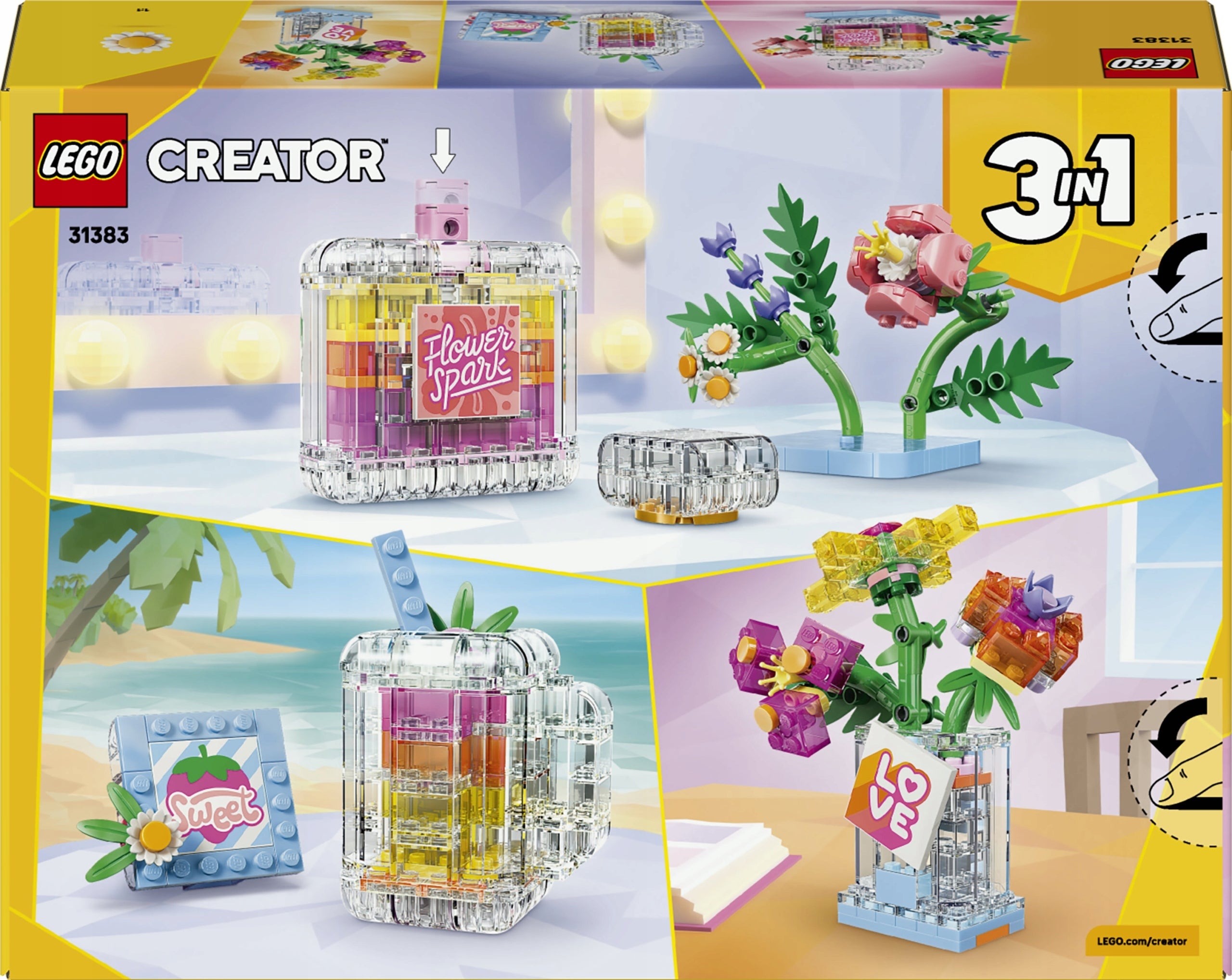 LEGO Creator 3 in 1 Flacon of perfume with floral decoration 31383 Set name LEGO Creator 3w1 31383 Flakon perfum z kwiatową ozdobą