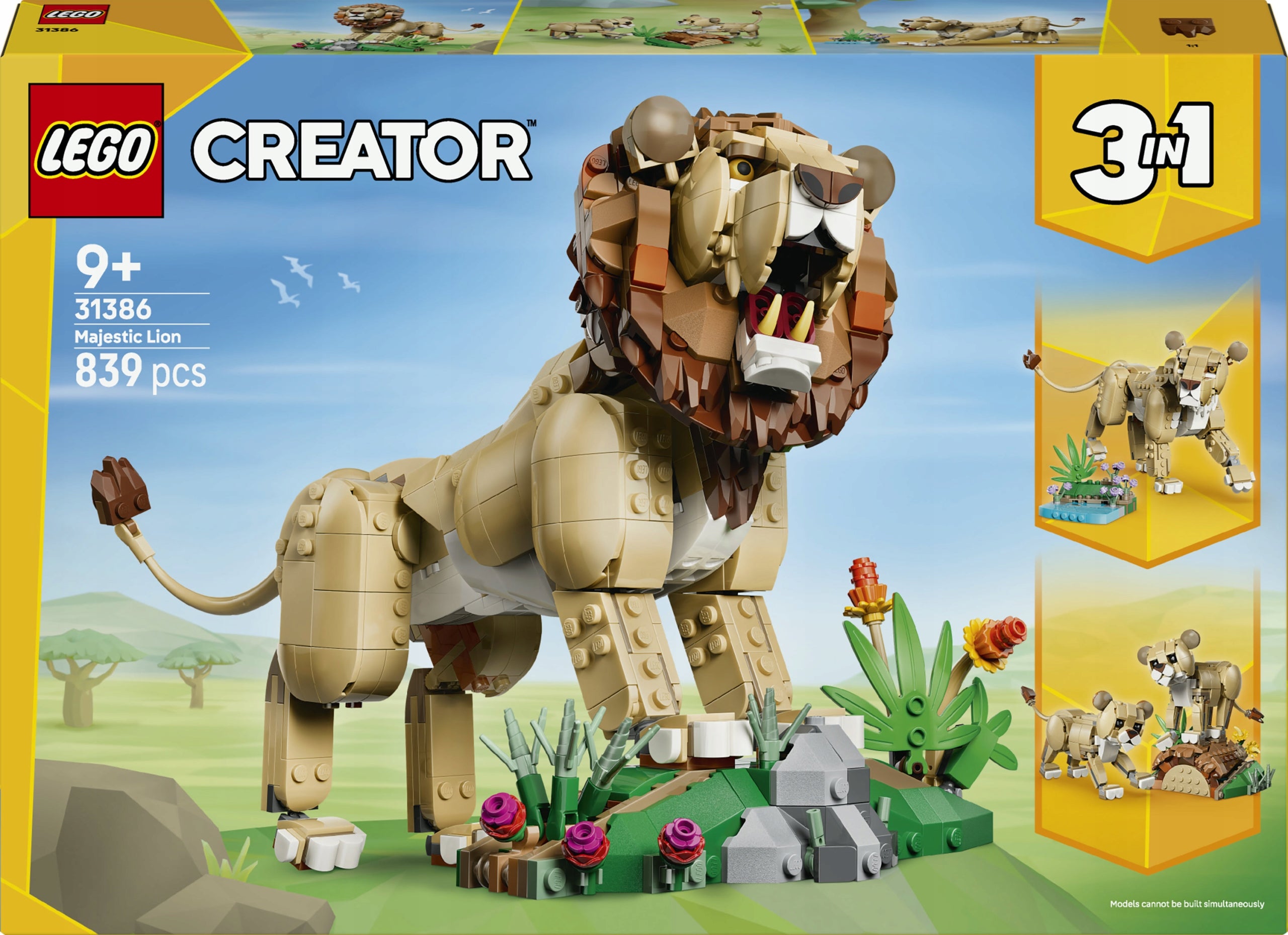 LEGO Creator 3 in 1 Wild Animals: Proud Lion 31386