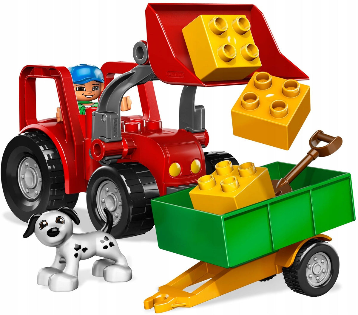 LEGO DUPLO 5647 Large Red Tractor Dog Farmer Trailer Fork Farmer Packaging status original