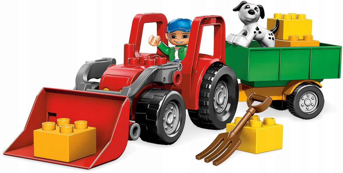 LEGO DUPLO 5647 Large Red Tractor Dog Farmer Trailer Fork Farmer Product number 5647