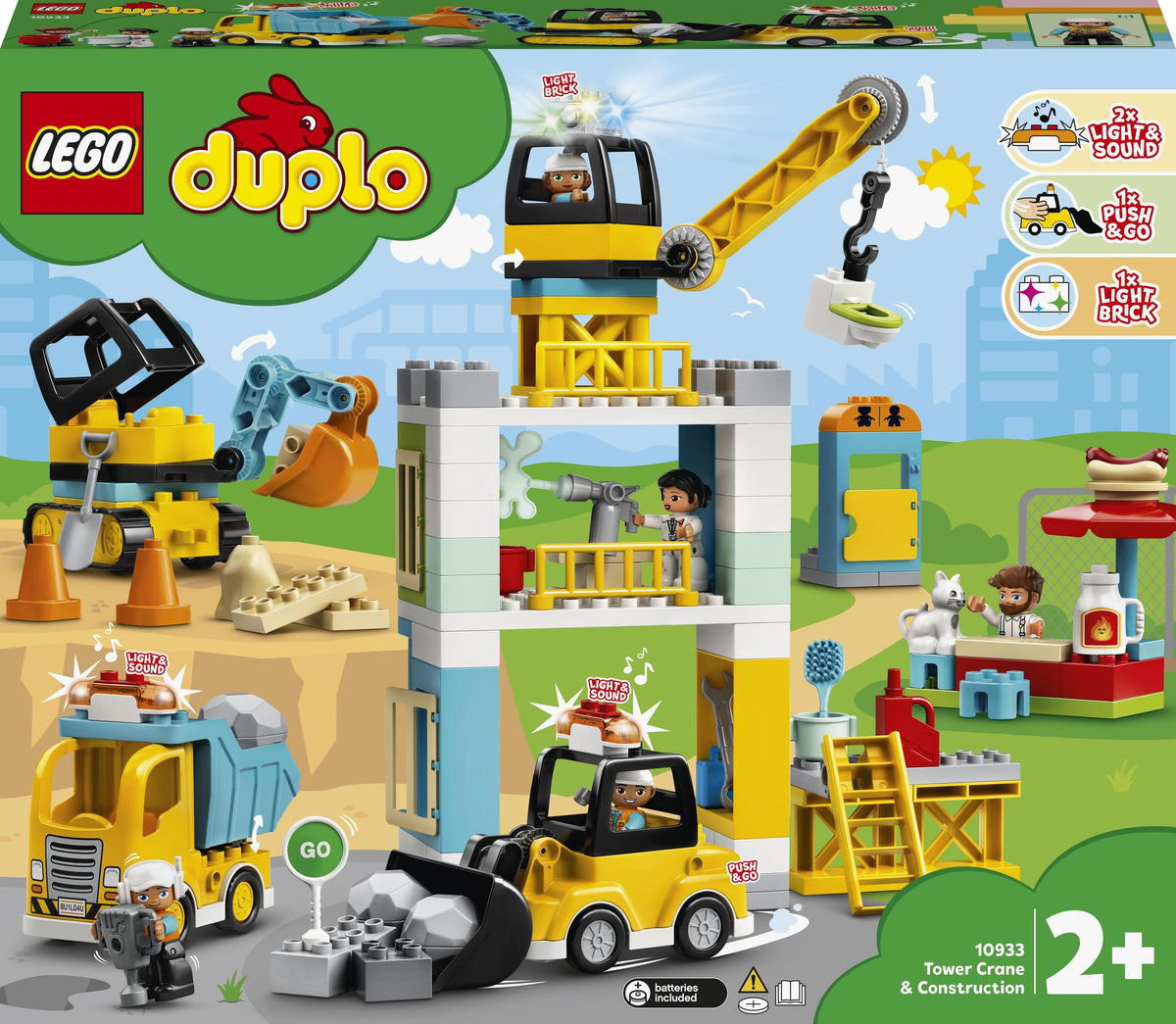 LEGO DUPLO Tower crane construction excavator 123 el. light sound for Children Brand LEGO