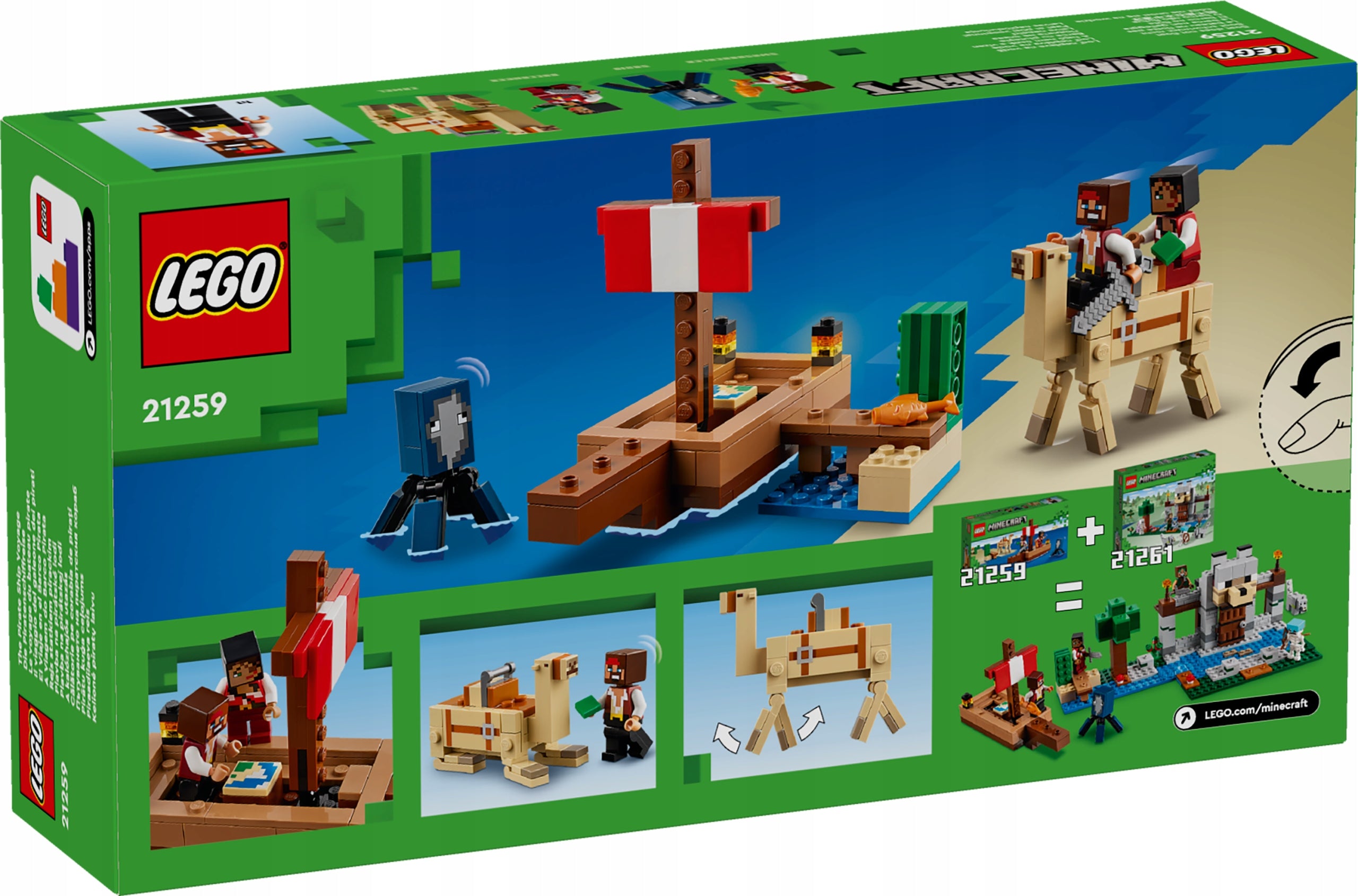 LEGO Minecraft 21259 Pirate Boat Cruise Squid Camel 2x Pirate Product number 21259