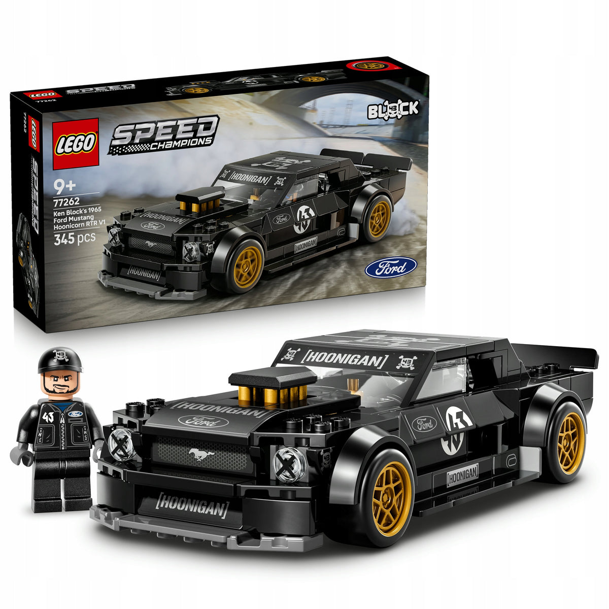 LEGO SPEED CHAMPIONS 65 Ford Mustang Hoonicorn V1 Block Set 77262 Packaging status original