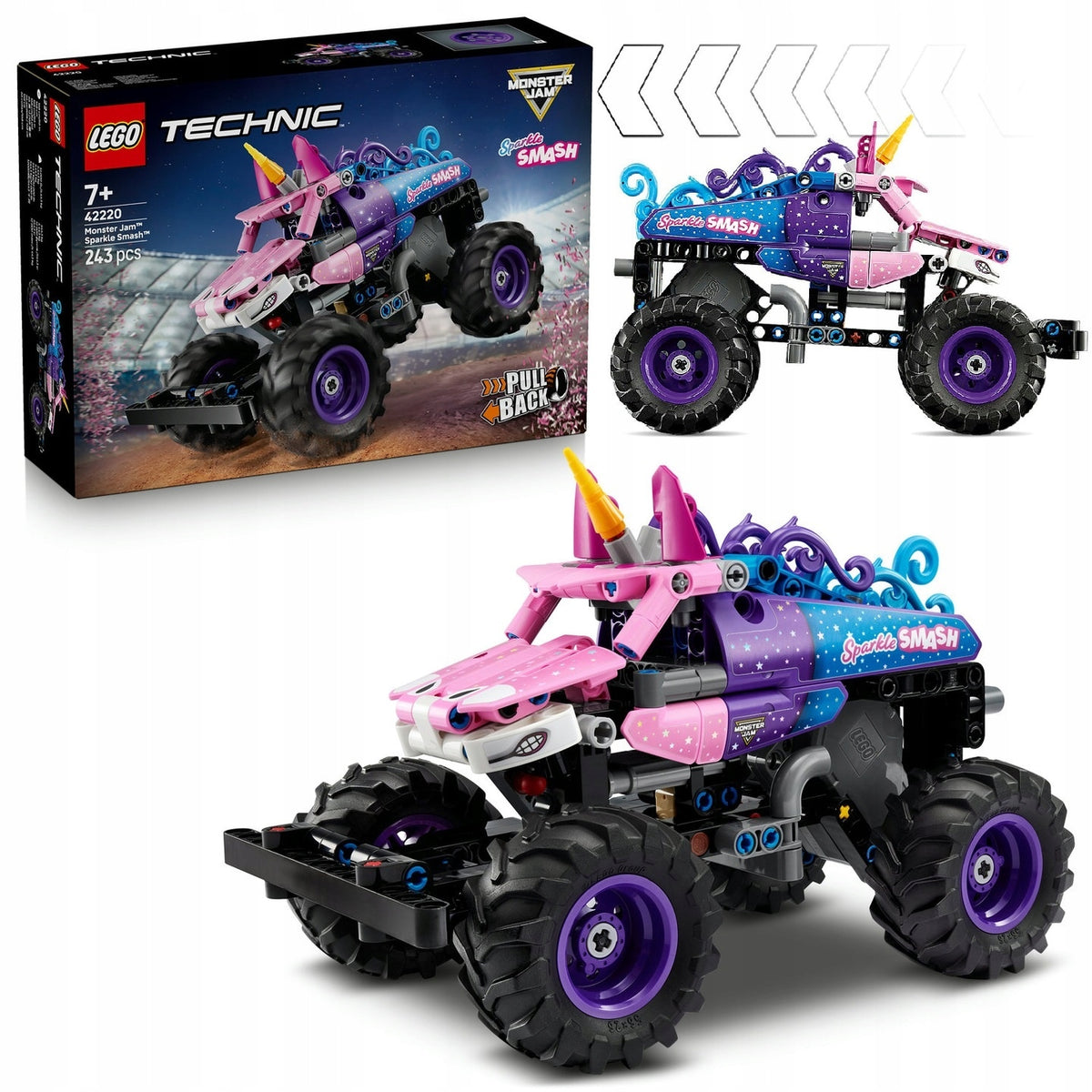 LEGO TECHNIC MONSTER JAM SPARKLE SMASH WITH PULL-BACK DRIVE 42220