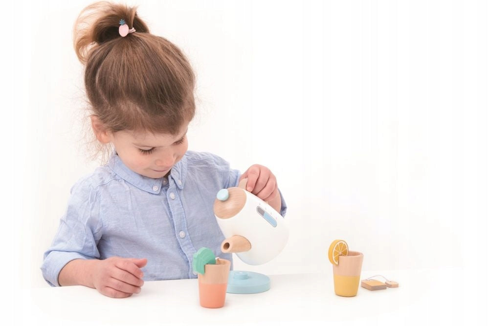 LELIN KETTLE CUPS ACCESSORIES WOODEN TEA SET 7EL. Color multicolor