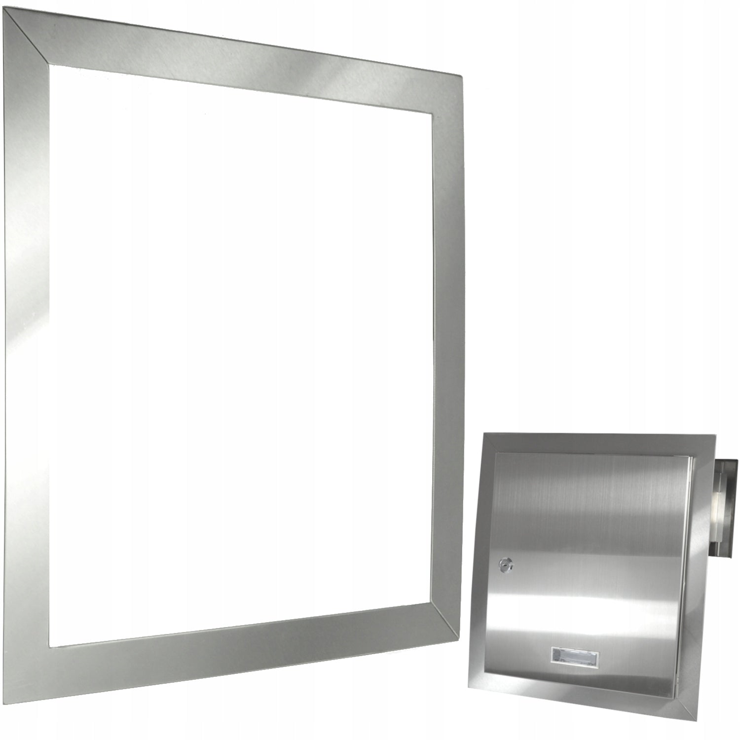 LETTERBOX FOR INSERTING STAINLESS STEEL + FRAME Manufacturer code Skrzynka przelotowa s-inox ram.