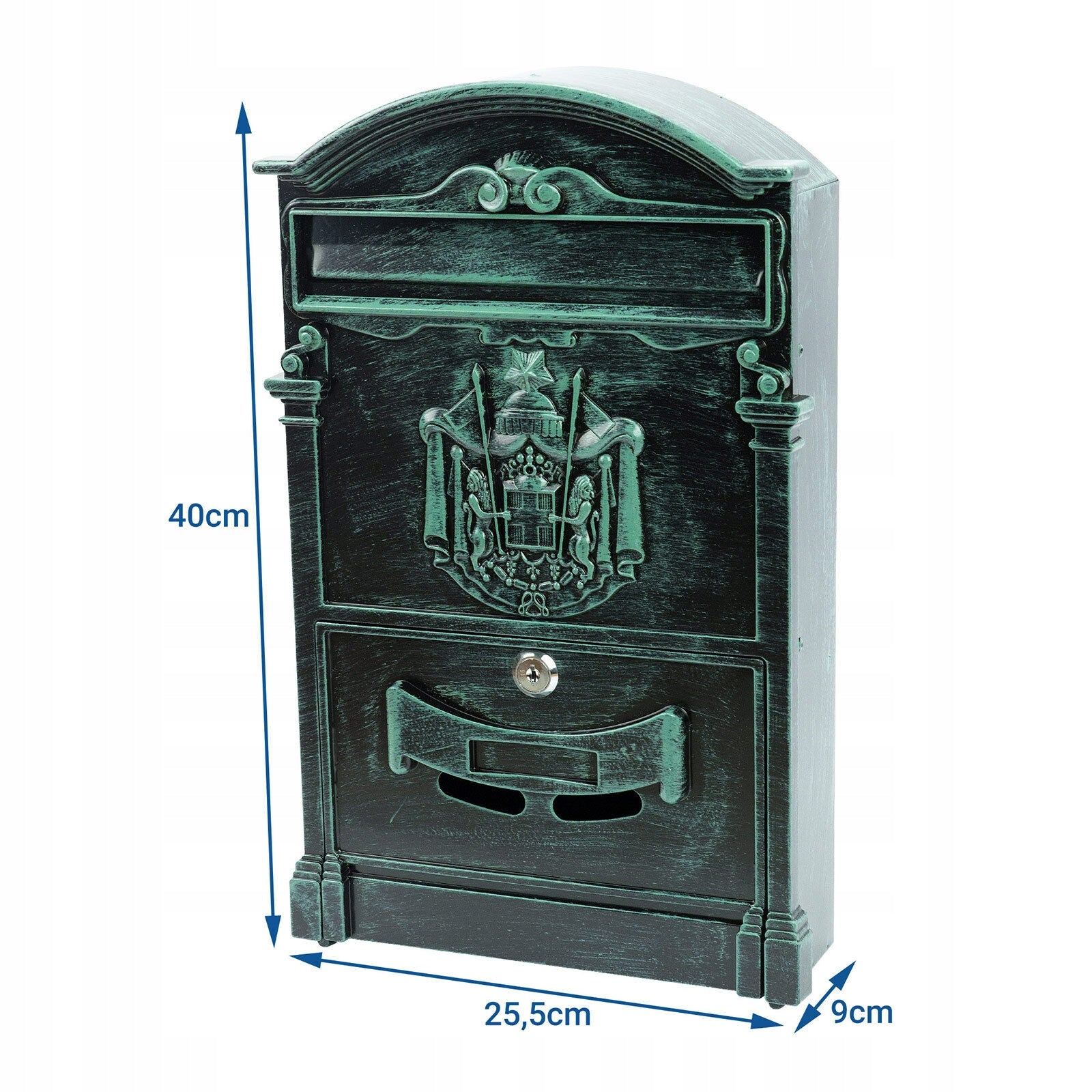 LETTERBOX MAIL LETTER NEWSPAPER RETRO ANTIQUE GREEN Brand Verda