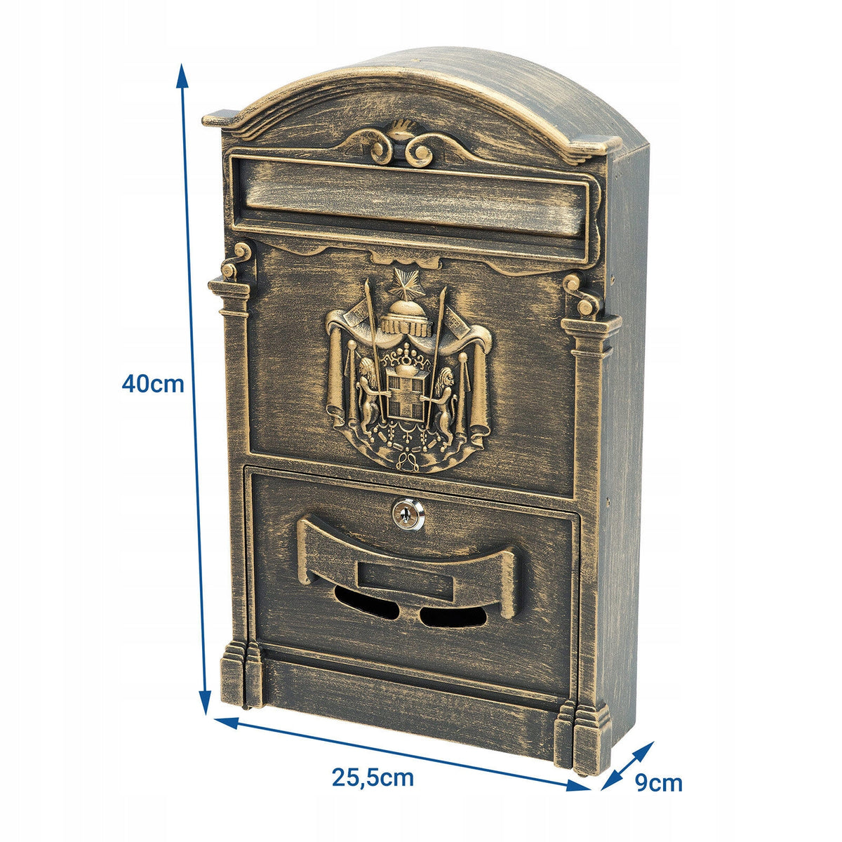 LETTERBOX Mail Letter Newspaper Post Letter Retro ANTIQUE GOLD Manufacturer code SN3663-3