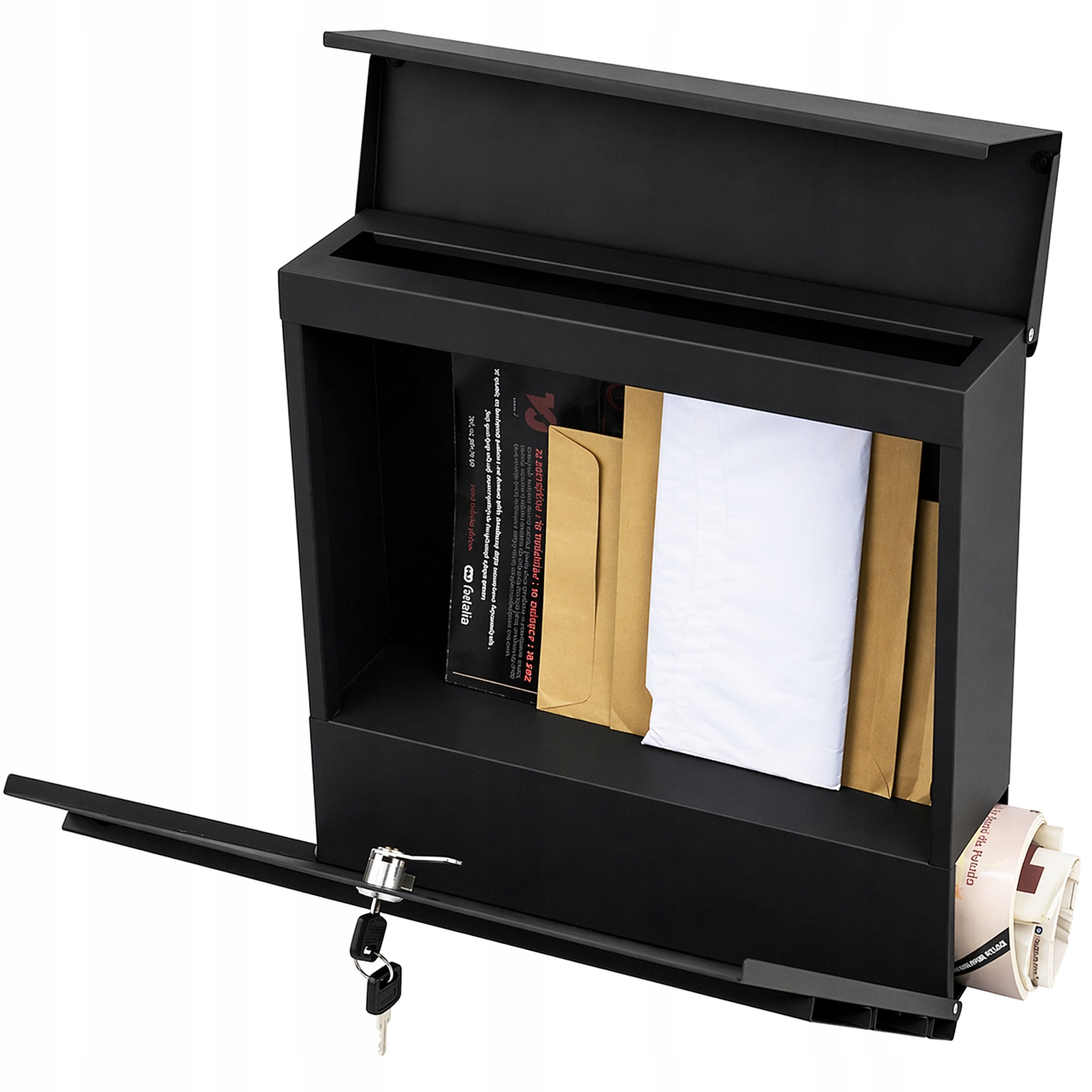 LETTERBOX WITH ADDRESS HOUSE NUMBER INSCRIPTION PRINT UV BLACK Color black