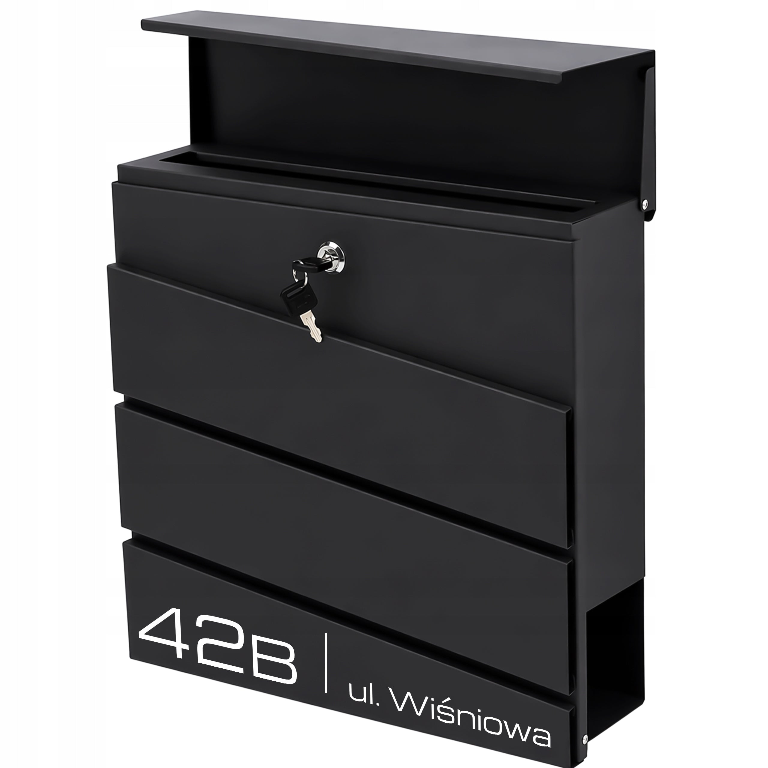 LETTERBOX WITH ADDRESS HOUSE NUMBER INSCRIPTION PRINT UV BLACK Manufacturer code SN3645-2-D