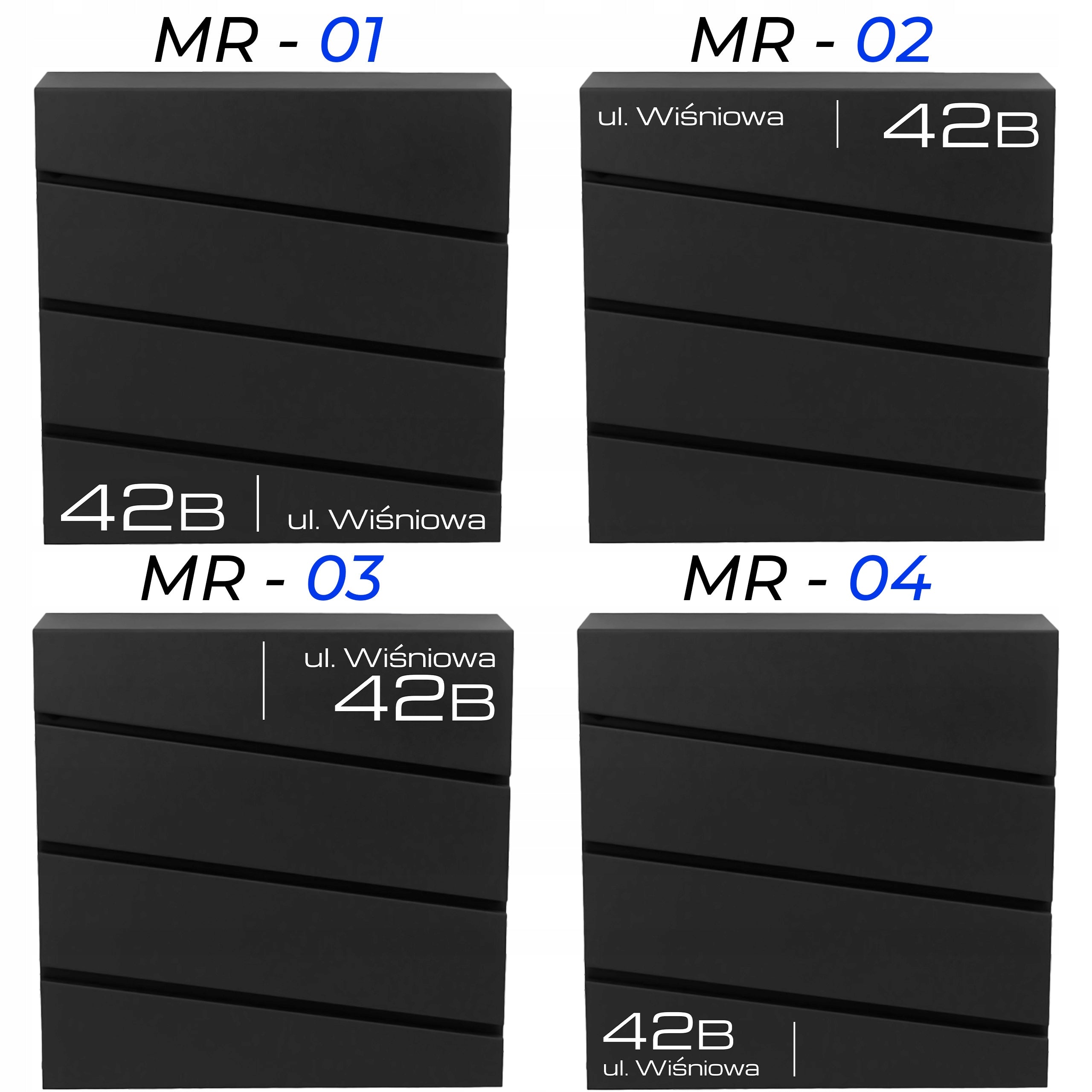 LETTERBOX WITH ADDRESS HOUSE NUMBER INSCRIPTION PRINT UV BLACK Product width 37 cm