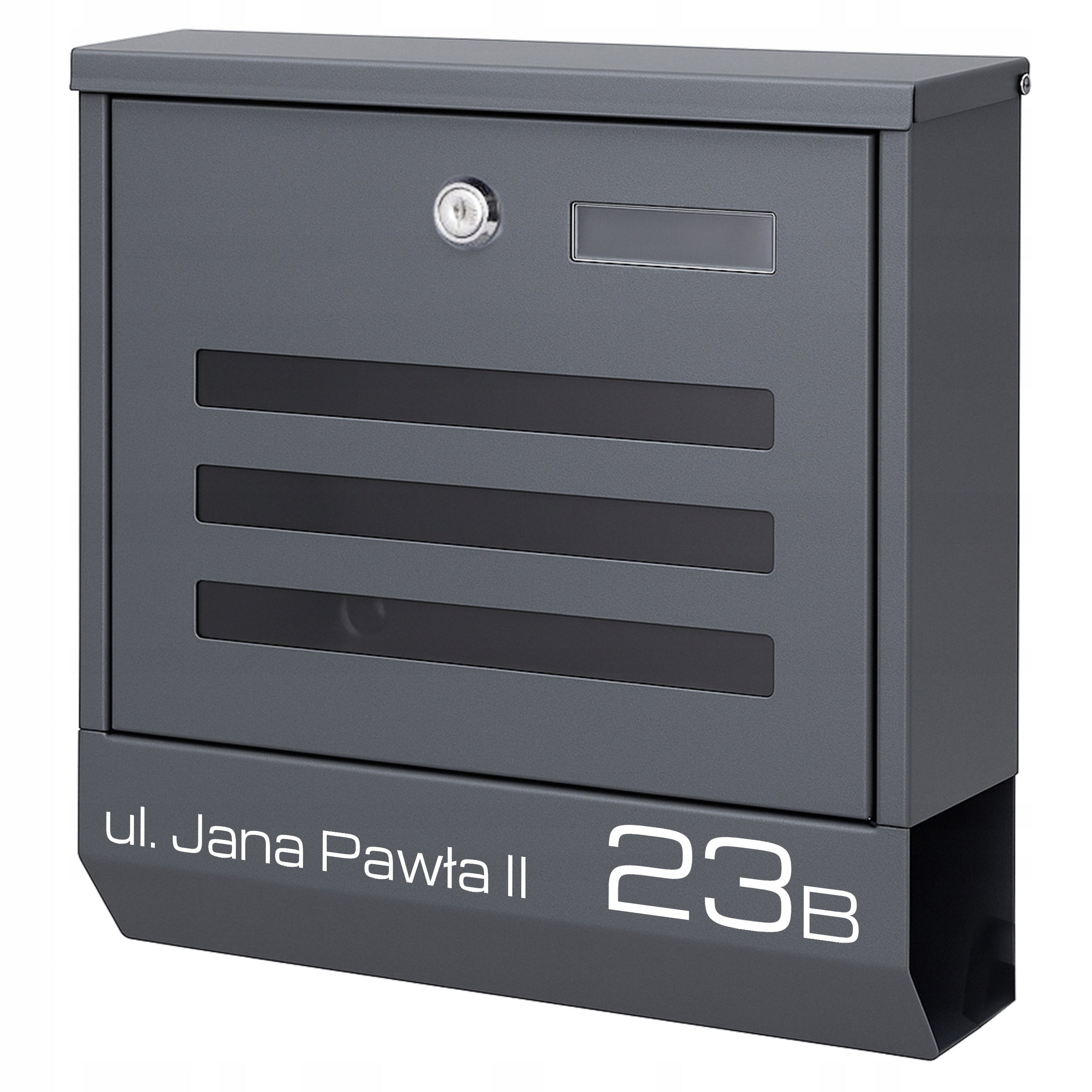 LETTERBOX WITH ADDRESS HOUSE NUMBER PRINT UV ANTHRACITE Manufacturer code SKRZYNKA NA LISTY Z NUMEREM DOMU SN3670-1-D
