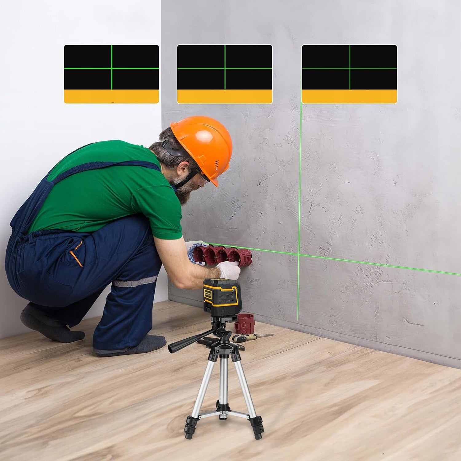 LEVEL LASER LEVEL 4D CROSS 360 LASER SET ALUMINUM TRIPOD Product weight with unit packaging 0.7 kg