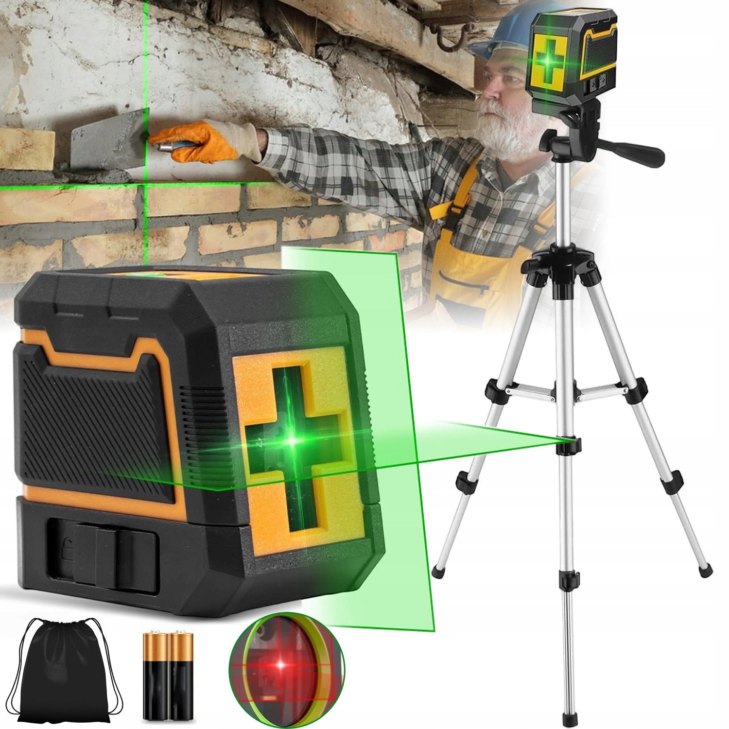 LEVEL LASER LEVEL 4D CROSS 360 LASER SET ALUMINUM TRIPOD