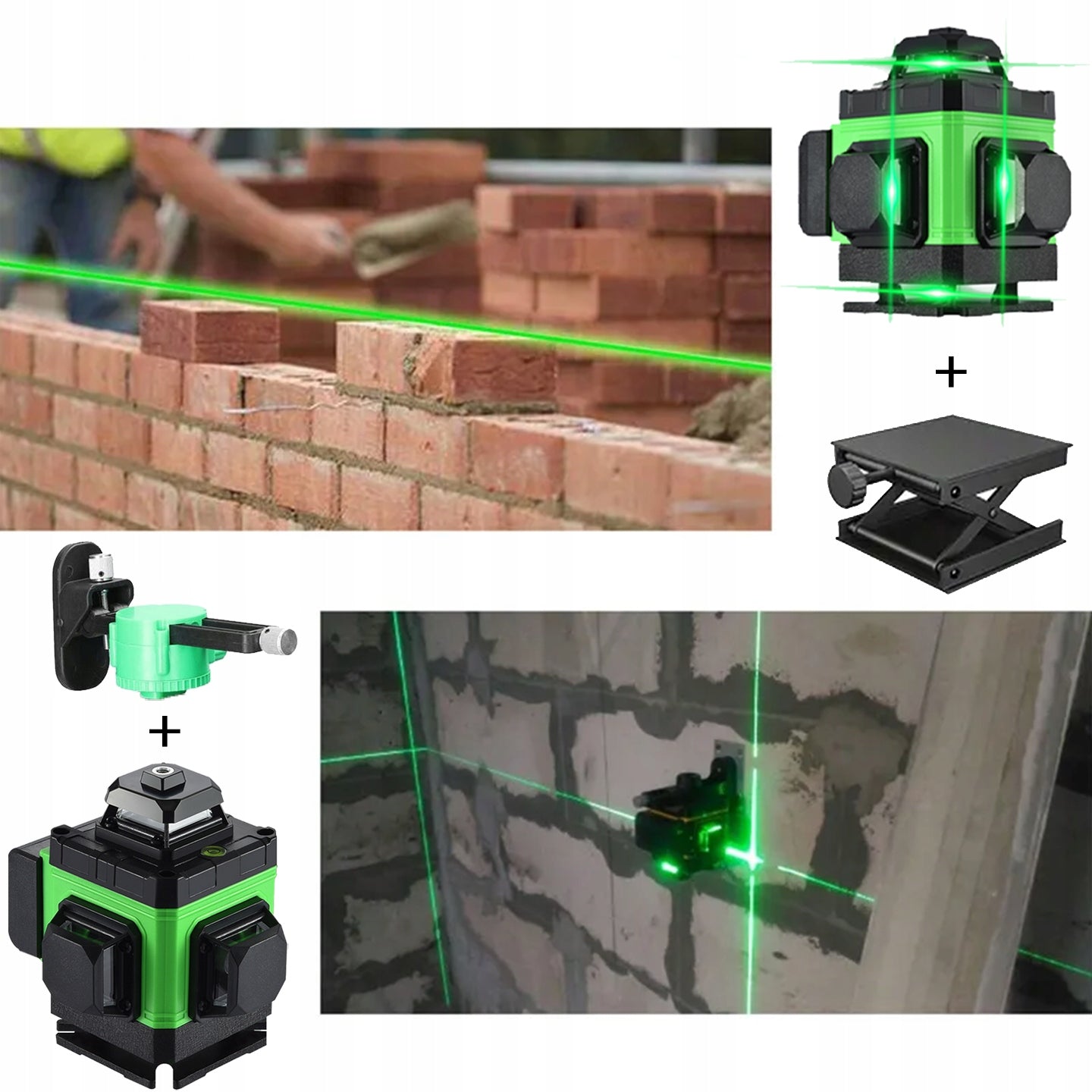 LEVEL LASER PLANE CROSS LASER 4D 16 LINES 360° 2x AKU Maximum working range 40 m