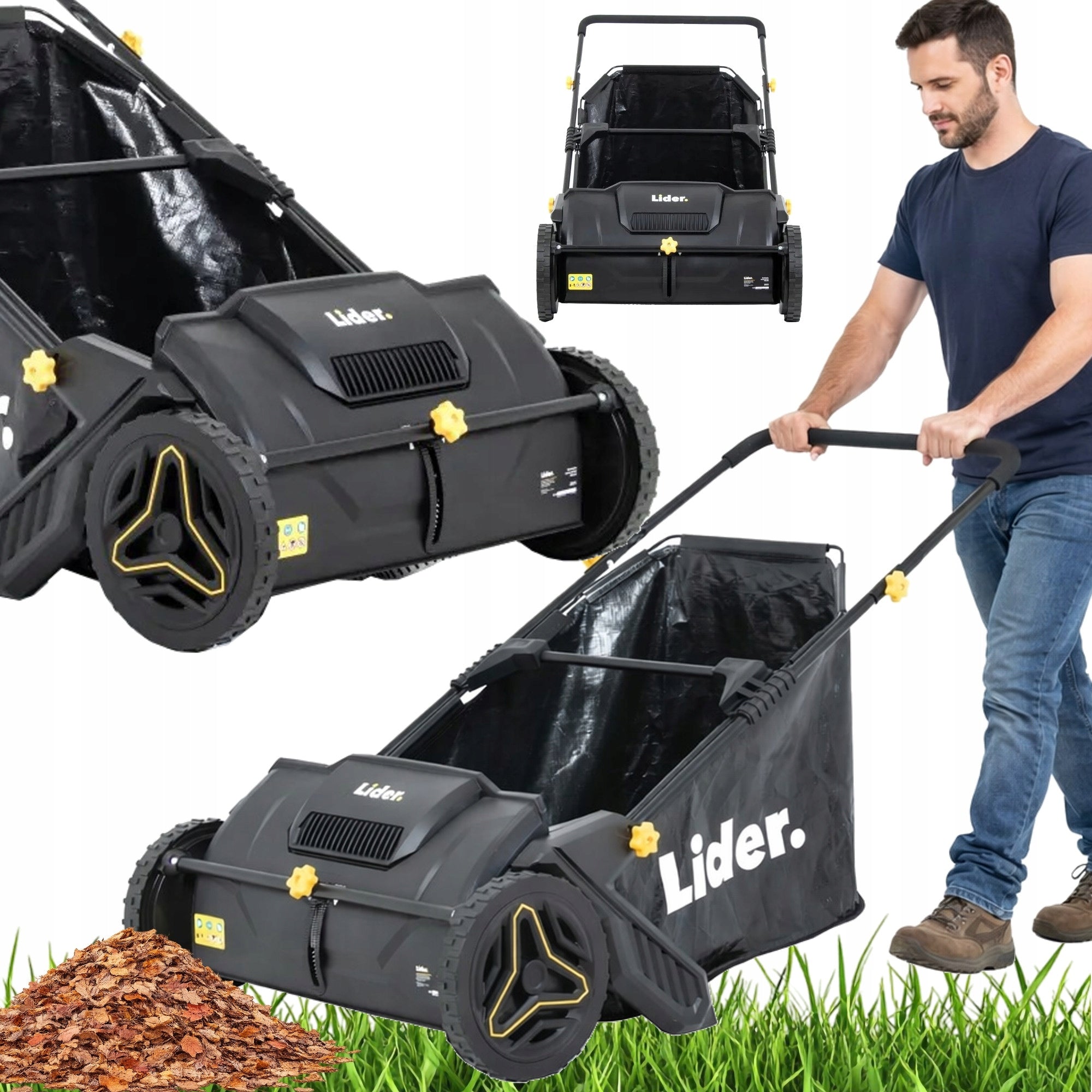 LIDER MANUAL SWEEPER FOR GRASS LEAVES FROM PAVEMENT CUBE 53cm