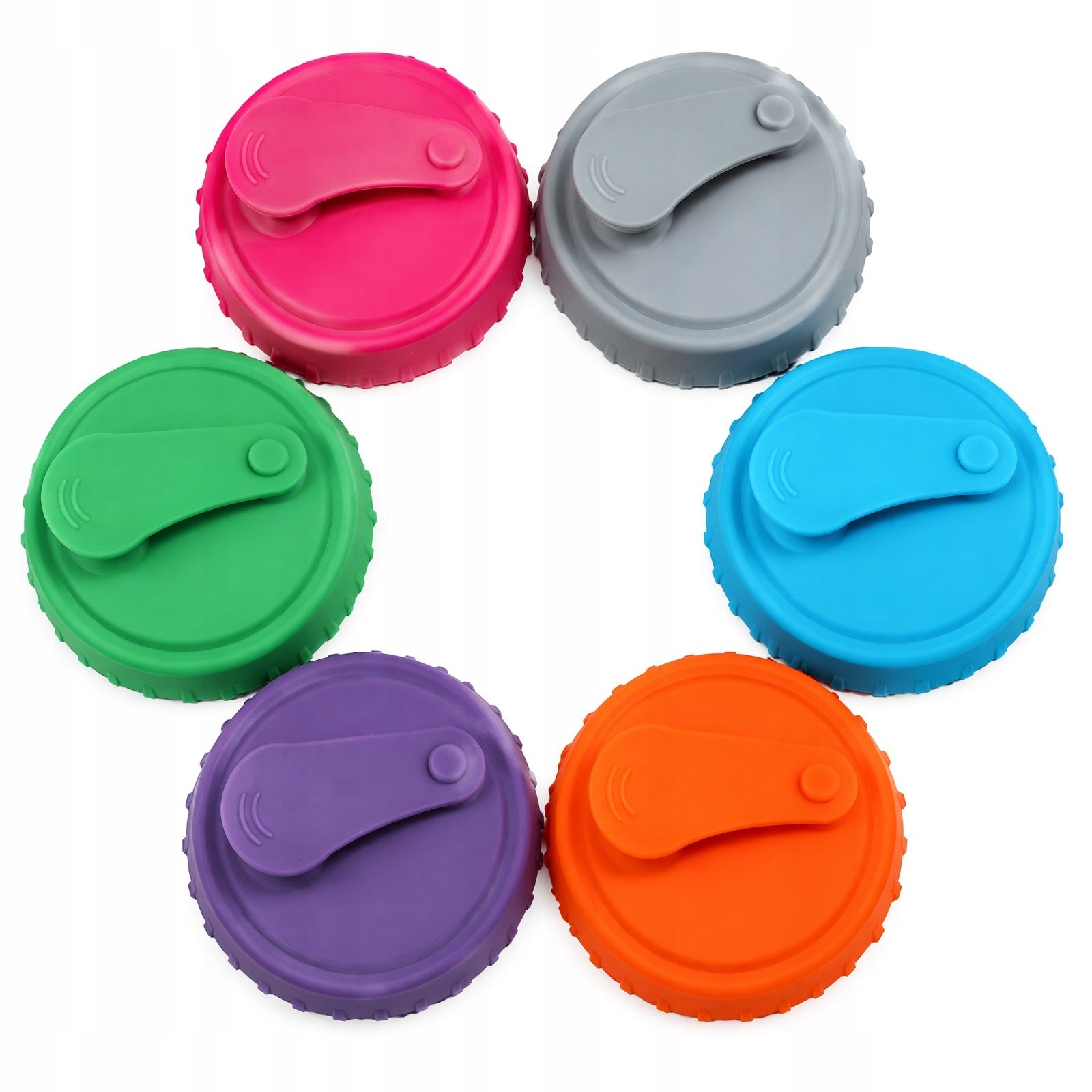 LIDS FOR CANS, SET OF 6, SILICONE, WITHOUT BPA, DIAMETER 6,3 CM Brand no brand