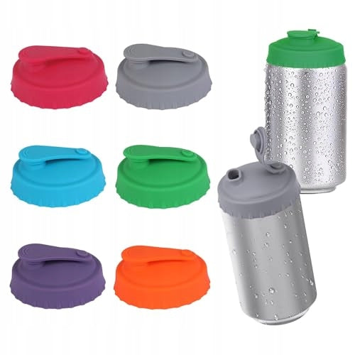 LIDS FOR CANS, SET OF 6, SILICONE, WITHOUT BPA, DIAMETER 6,3 CM