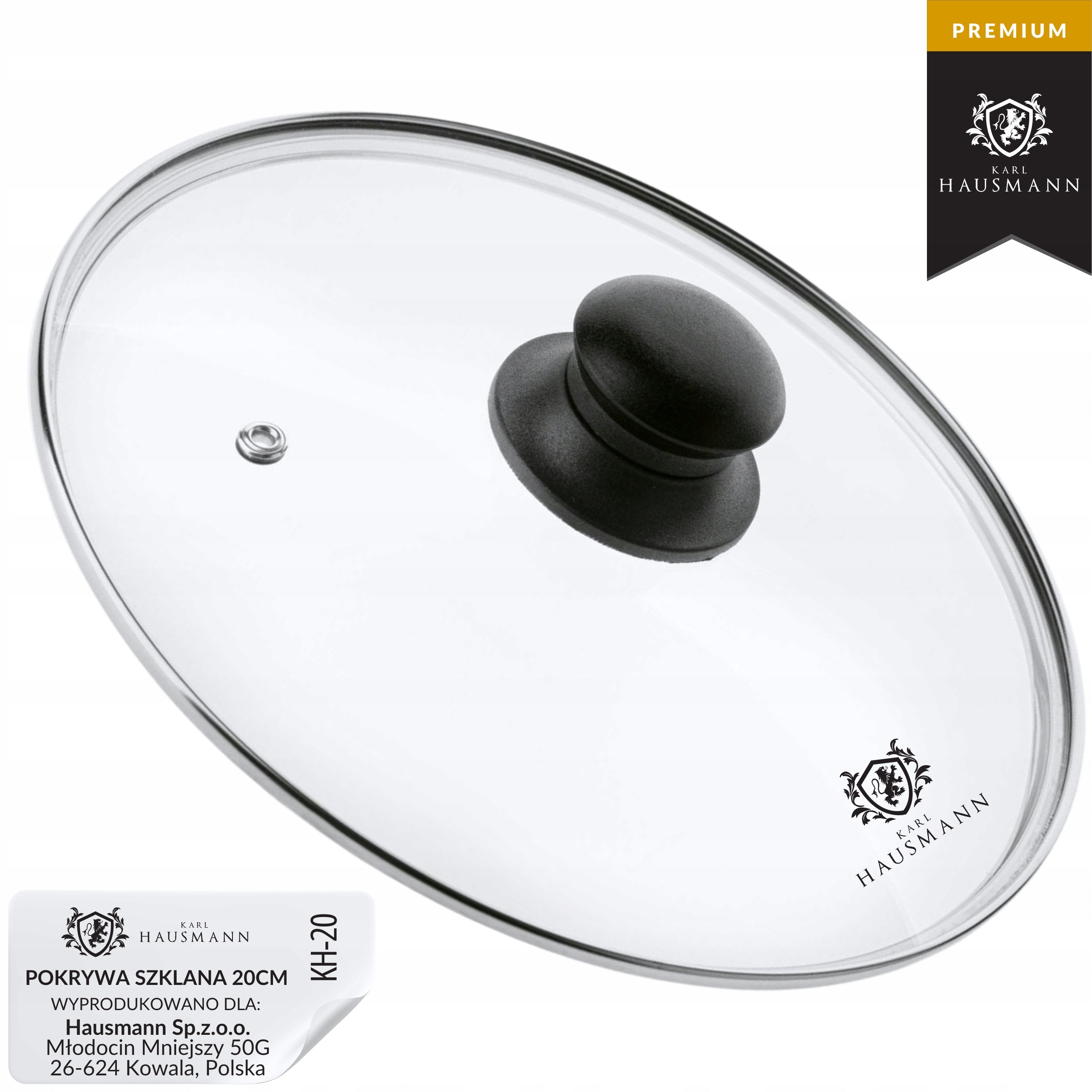 LIDS SET OF GLASS LIDS 20/24/26cm TEMPERED GLASS METAL BAKELITE Manufacturer code KH-20, KH-22, KH-26