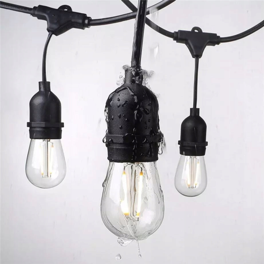 LIGHT GARDEN GARLAND 15mb + 15x LED E27 BULBS - WATERPROOF IP65 Number of light points 11 - 20