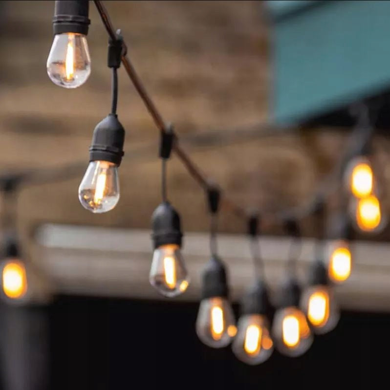 LIGHT GARDEN GARLAND 15mb + 15x LED E27 BULBS - WATERPROOF IP65 Packaging status original