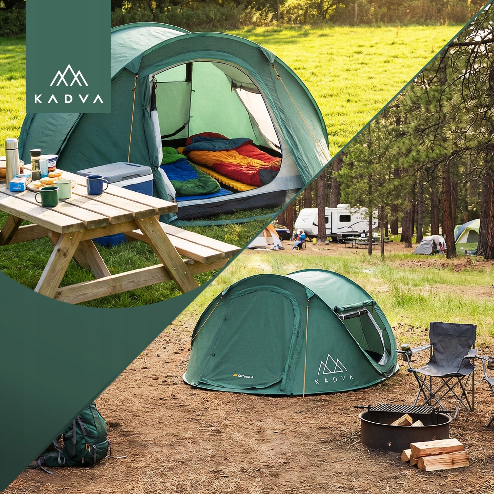 LIGHT TOURIST TENT FOR 3 PERSONS KADVA TARTUGA 3 SELF-FOLDING Kind not specified