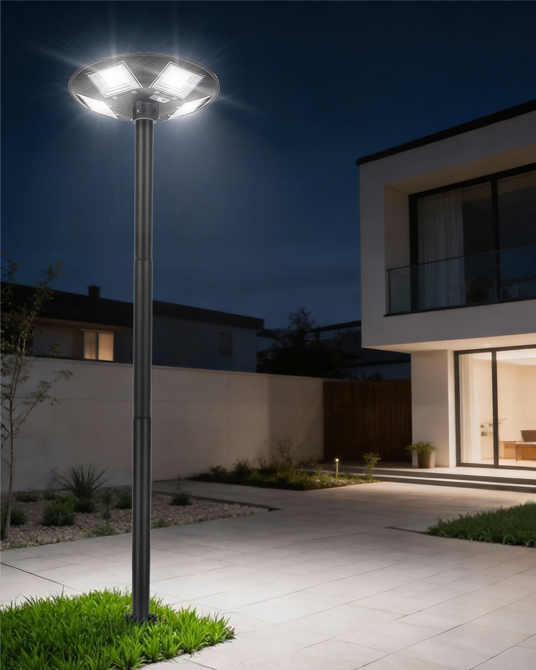 LIGHTING POLE MAST FOR LAMPS 3M STREET LANTERNS 76mm ROUND BLACK Packaging status original