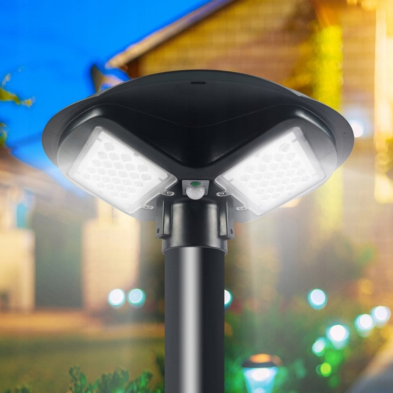 LIGHTING POLE MAST FOR LAMPS 3M STREET LANTERNS 76mm ROUND BLACK Power supply solar