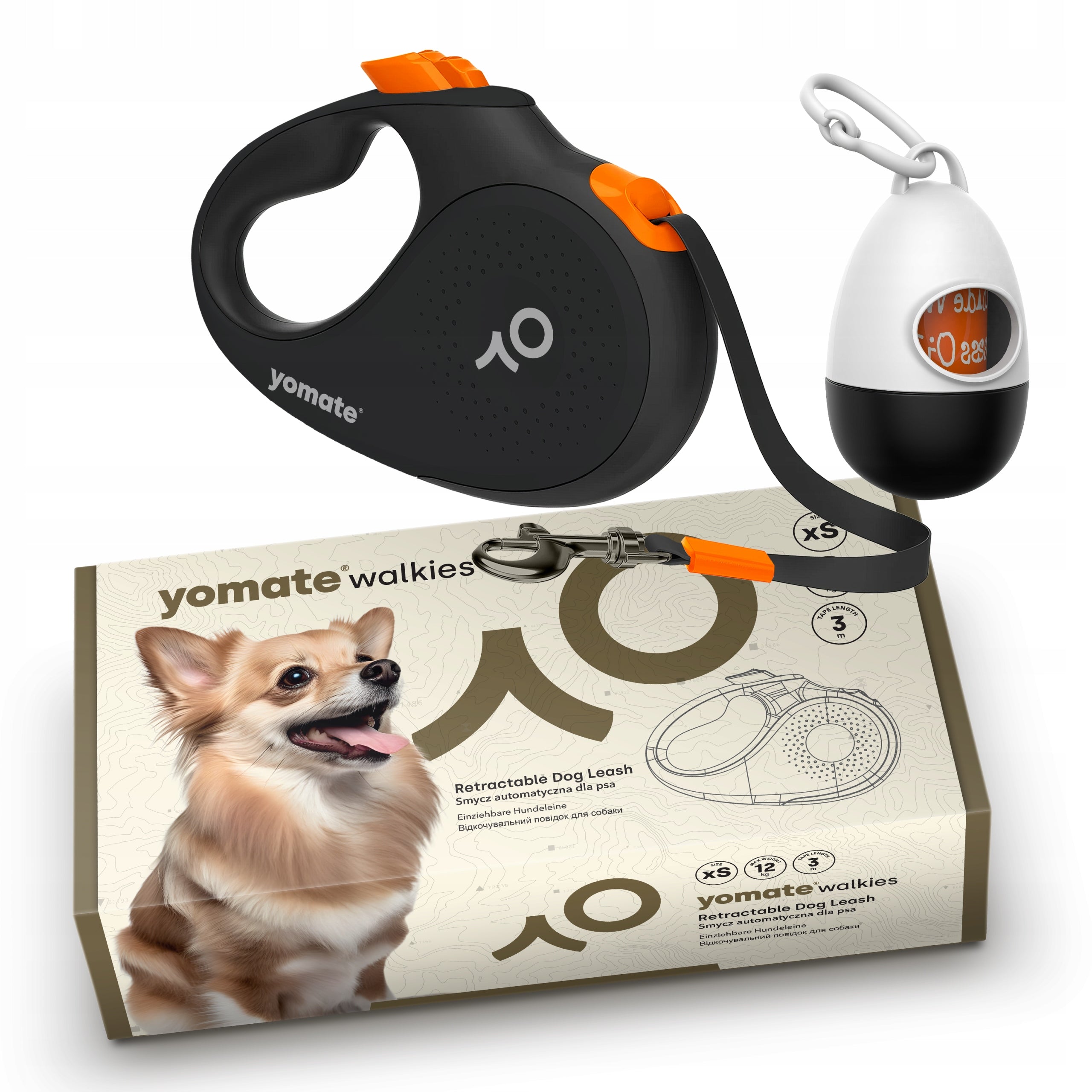 LIGHTWEIGHT WOMEN'S AUTOMATIC LEASH FOR SMALL DOG / ROLLED CUSHIONED TAPE
