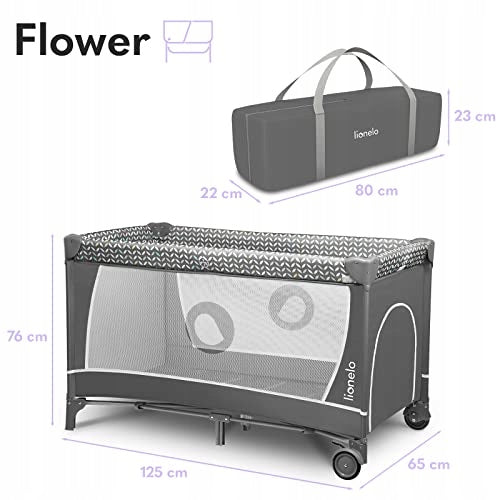 LIONELO FLOWER TRAVEL COT WITH CHANGING TABLE Brand Lionelo