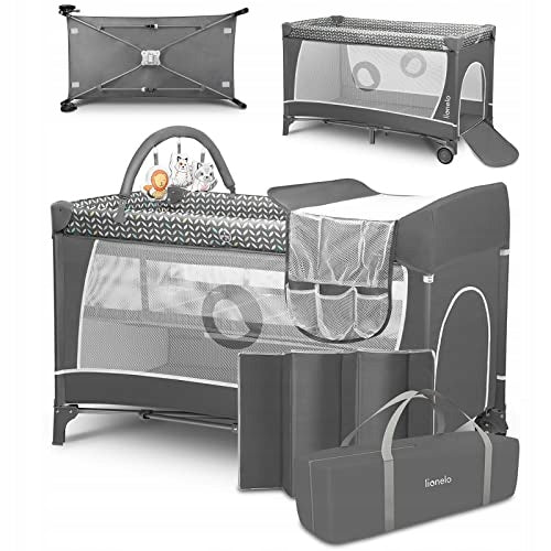 LIONELO FLOWER TRAVEL COT WITH CHANGING TABLE