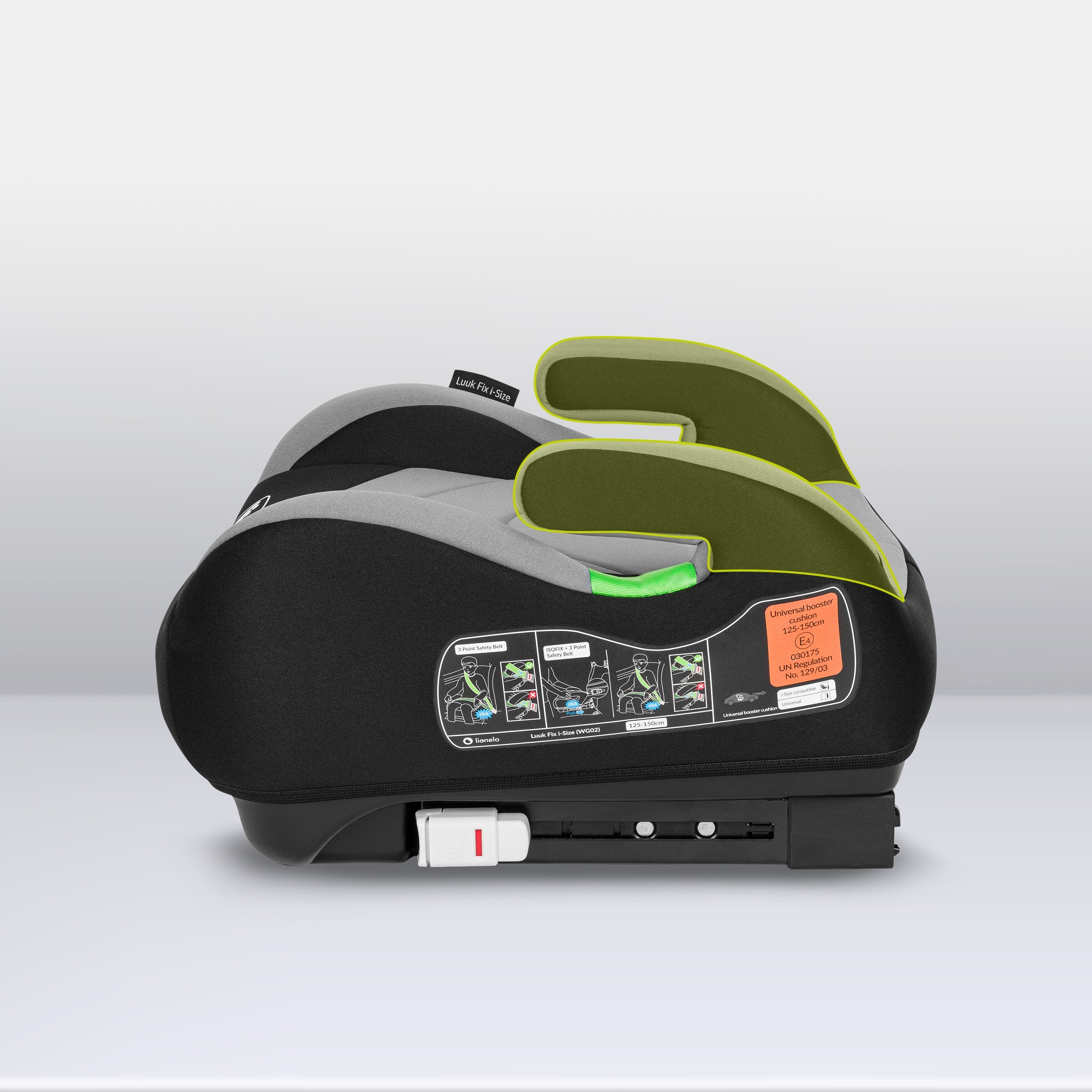 LIONELO LUUK SEAT STAND WITH ISOFIX I-SIZE 125 - 150 CM Manufacturer code Isofix, I-Size, pas samochodowy