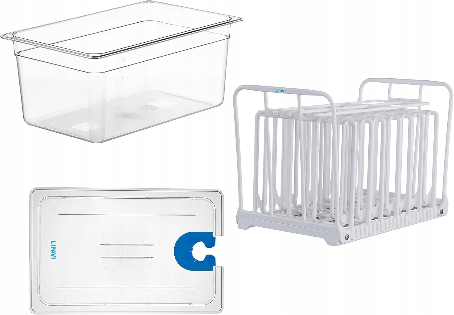 LIPAVI cooking rack sous vide capacity 15 liters polycarbonate white