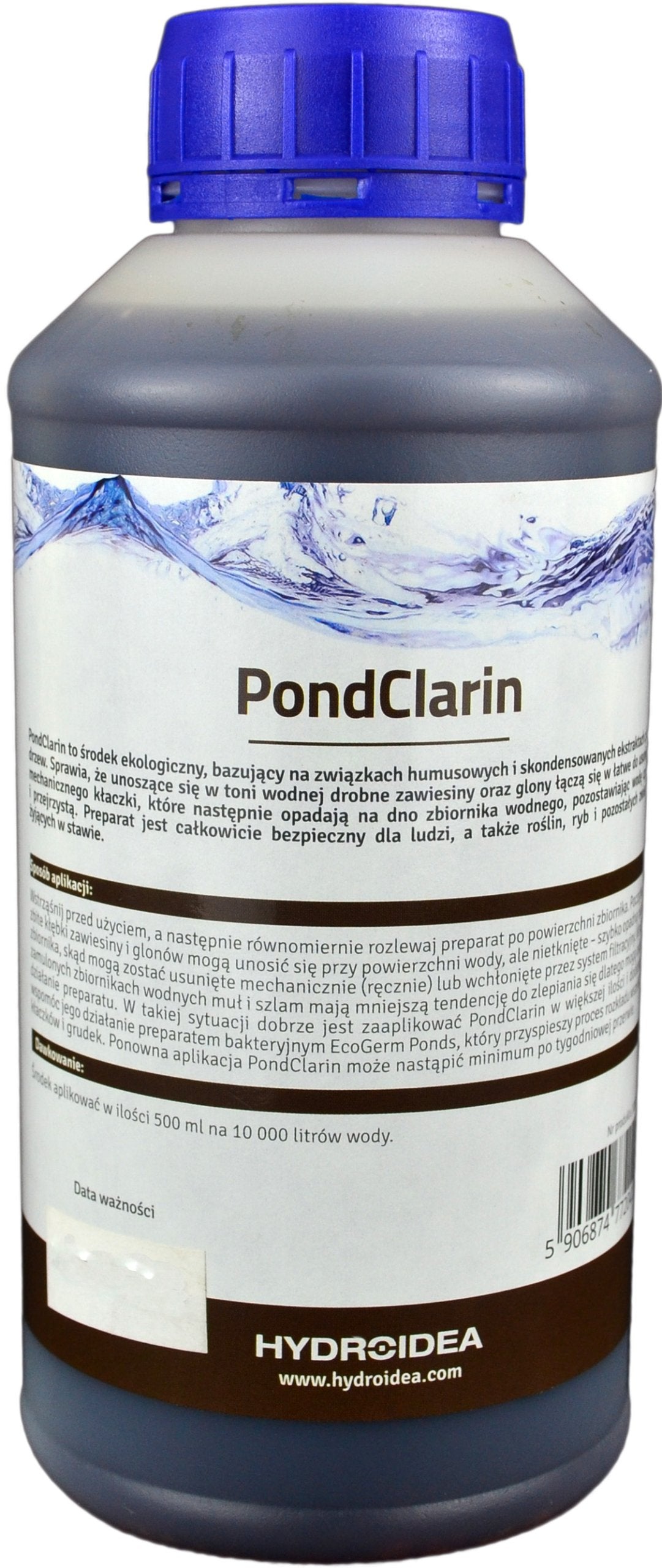LIQUID for cloudy pond water CLARIFICATION Hydroidea PondClarin 0.5L per 10 m3 Purpose water purification water clarification