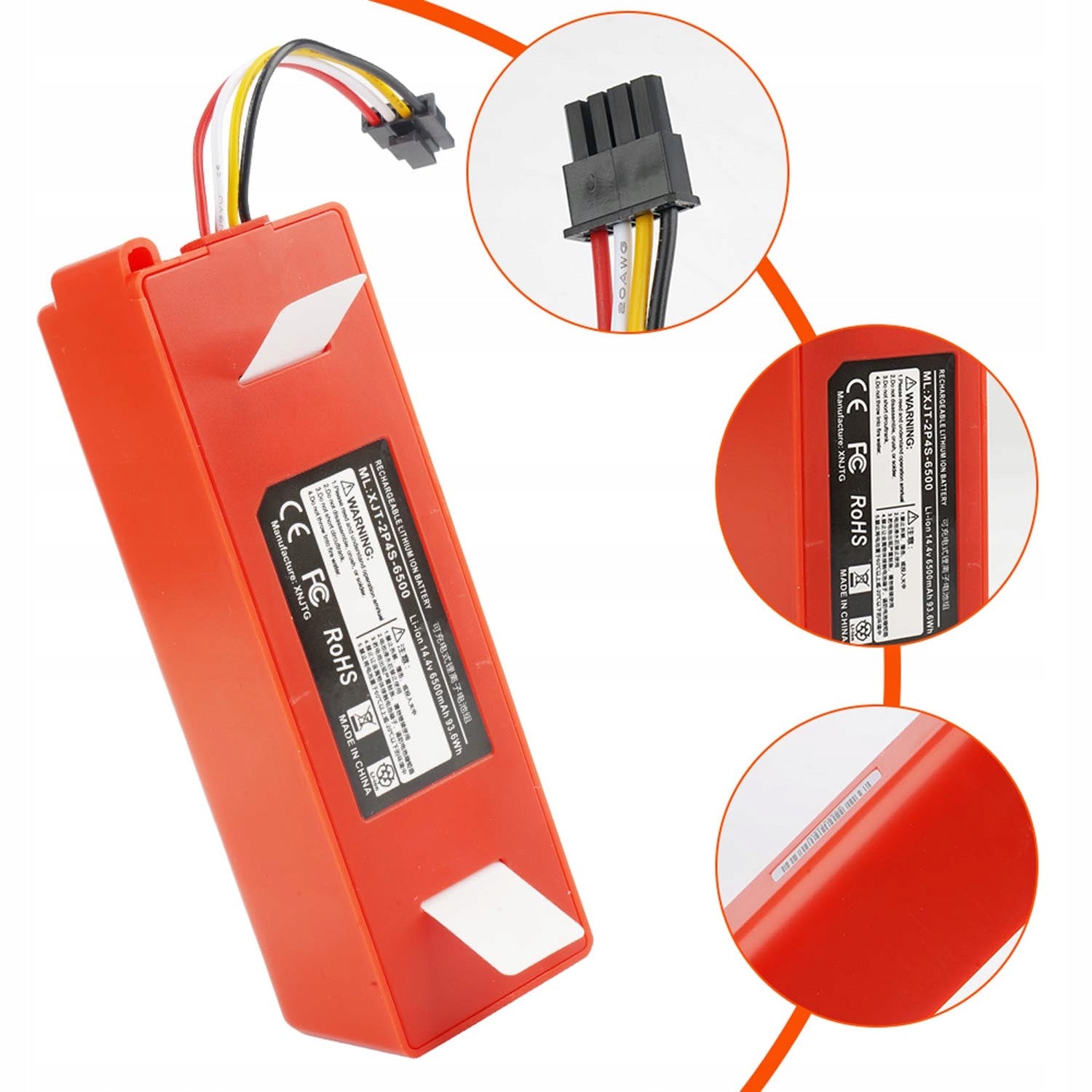 LITHIUM BATTERY FOR XIAOMI ROBOROCK VACUUM CLEANERS 6500MAH 14,4V BATTERY Packaging status original