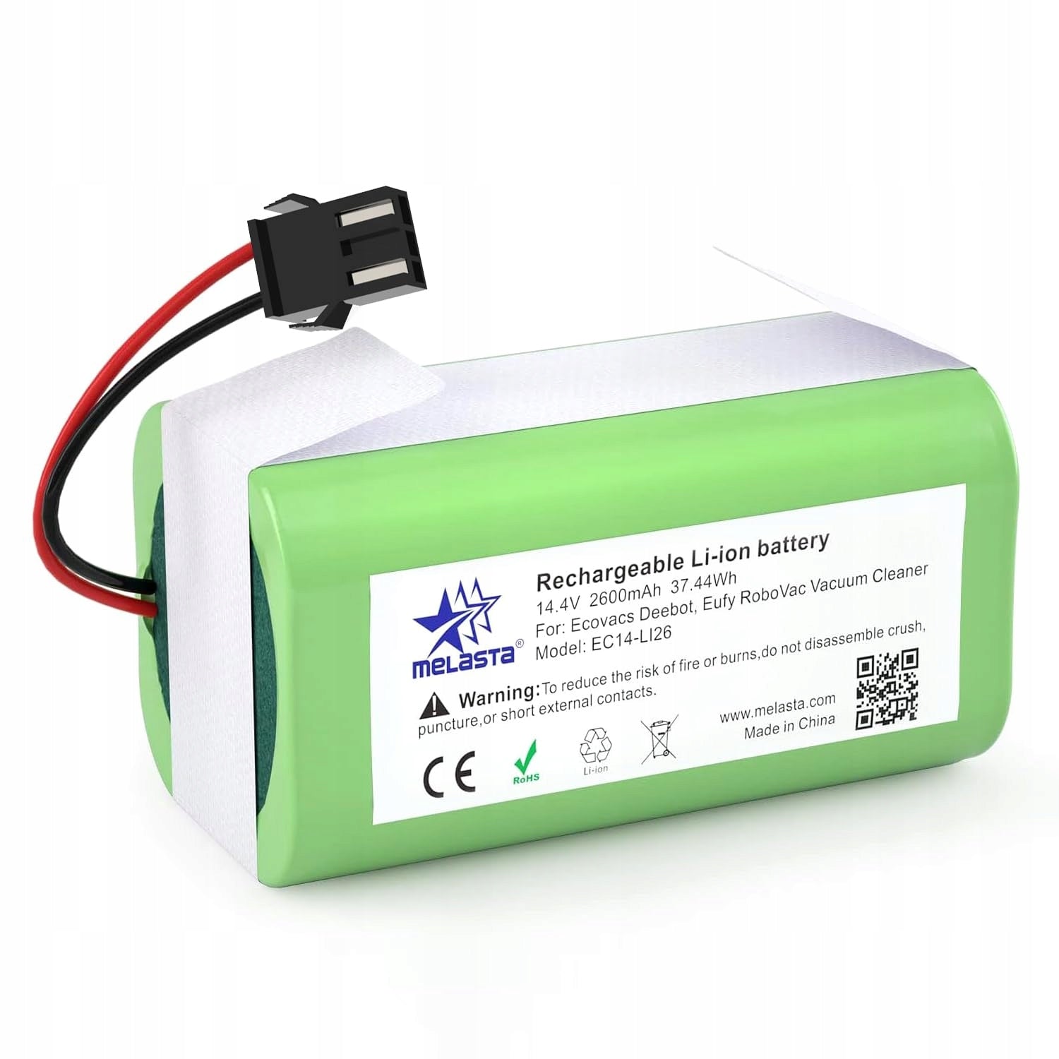 LITHIUM-ION BATTERY FOR ROBOT VACUUM CLEANER 14,4V 2600MAH REPLACEMENT BATTERY Manufacturer code Zamienna bateria 2600mAh
