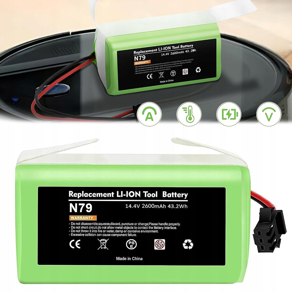 LITHIUM-ION BATTERY FOR ROBOT VACUUM CLEANER 14,4V 2600MAH REPLACEMENT BATTERY Model 65141652