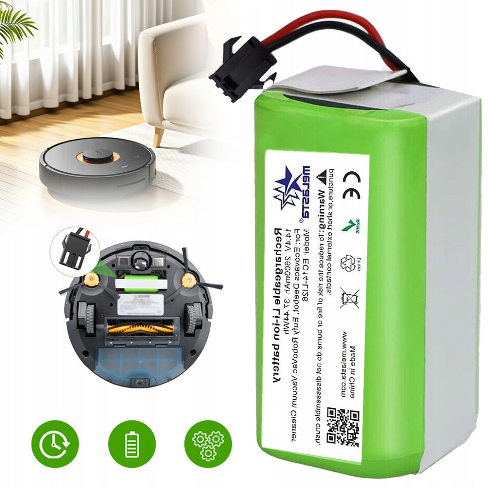 LITHIUM-ION BATTERY FOR ROBOT VACUUM CLEANER 14,4V 2600MAH REPLACEMENT BATTERY
