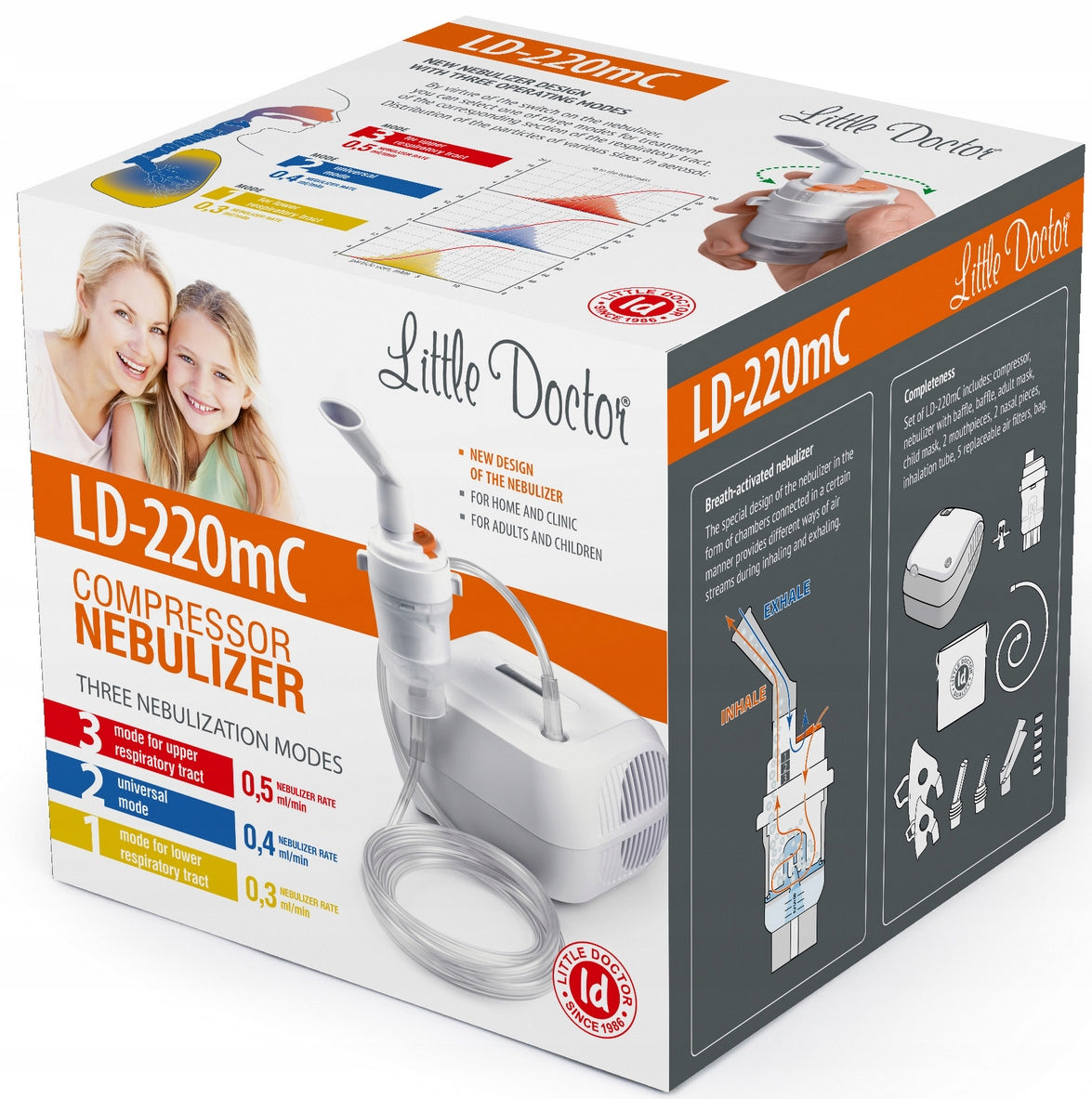 LITTLE DOCTOR LD-220MC Compact Compressor Inhaler Nebulizer 1 Pack Medical device yes