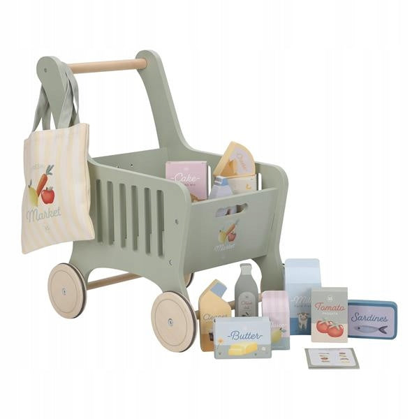 LITTLE DUTCH WOODEN SHOPPING CART WITH ACCESSORIES TO PLAY IN STORE 3+ Manufacturer code LD2509