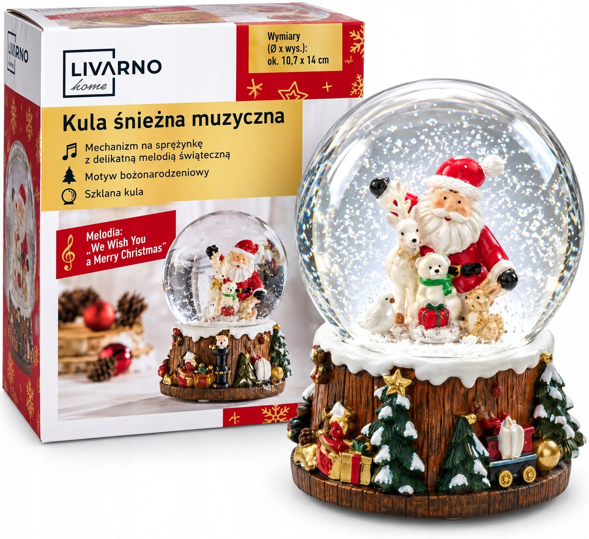 LIVARNO home snowball with music Santa Claus