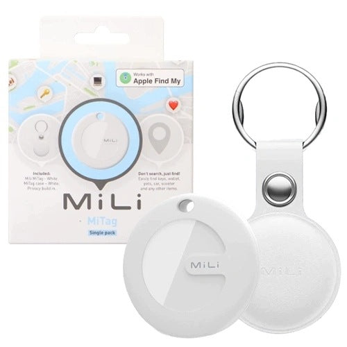 LOCATOR MiTag MiLi FOR APPLE IPHONE iOS FIND MY + CASE KEYCHAIN WHITE 1pcs